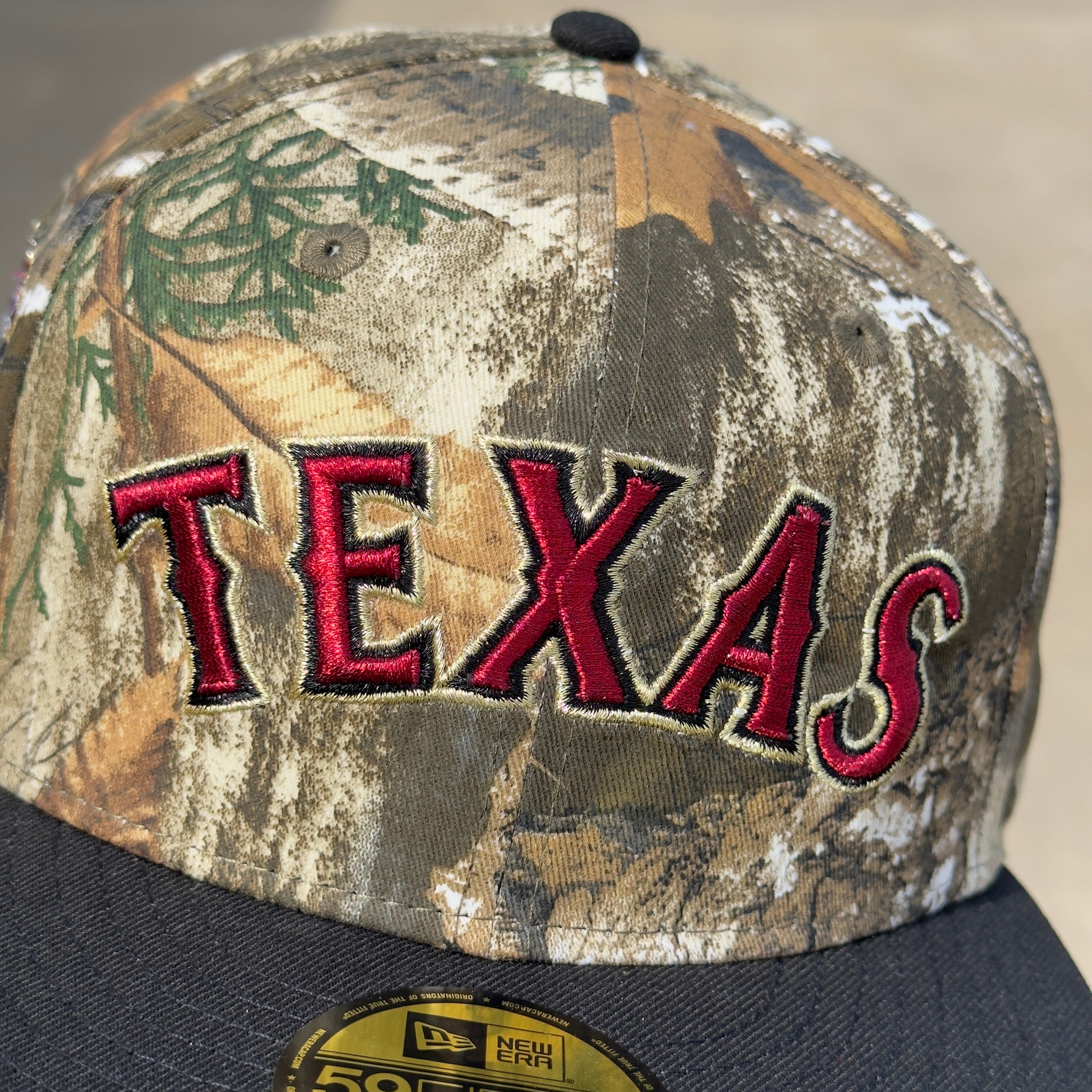 7 5/8 Camo Realtree Texas Rangers Final Season 59fifty New Era Fitted Cap Hat