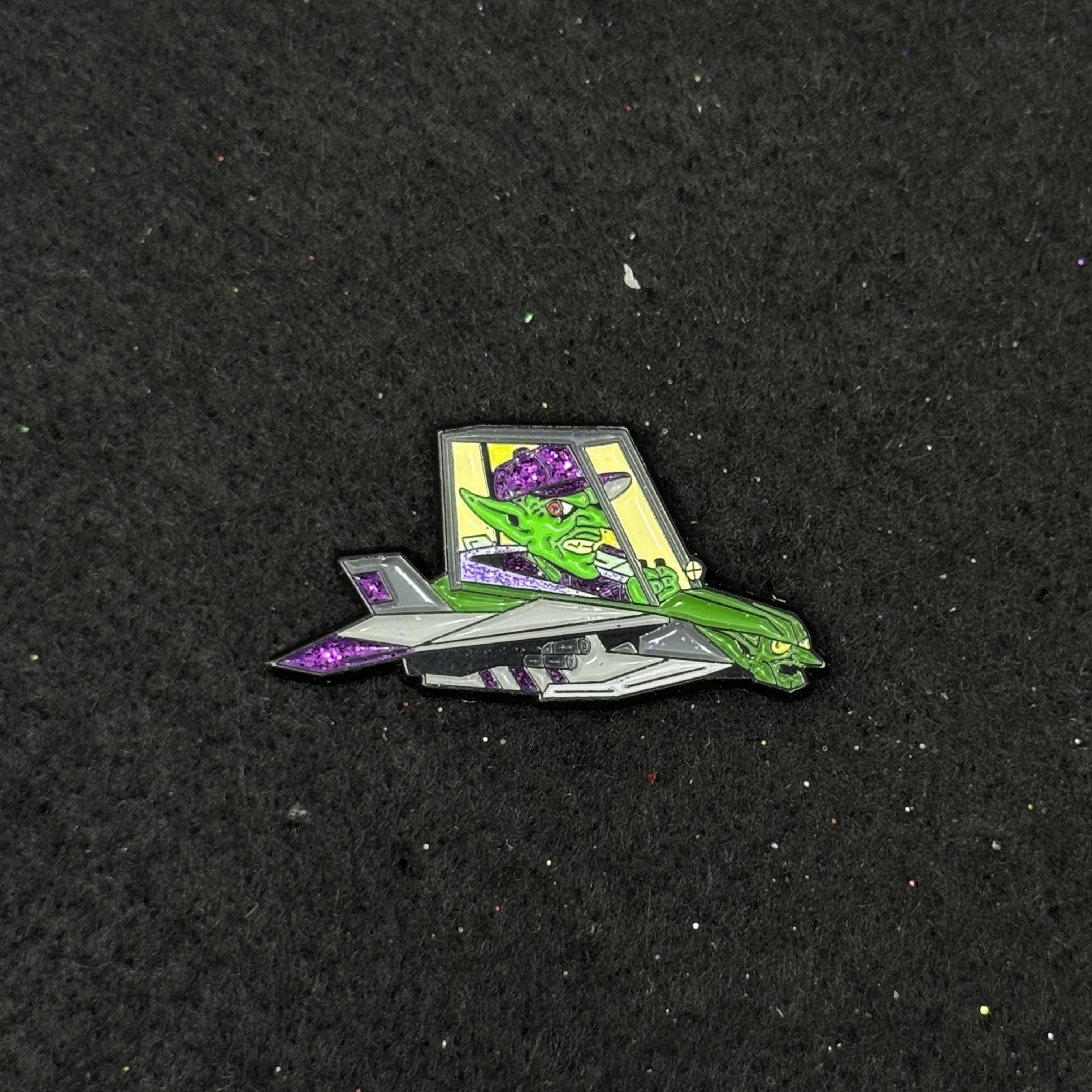 Green Goblin in UFO Graphic Pin