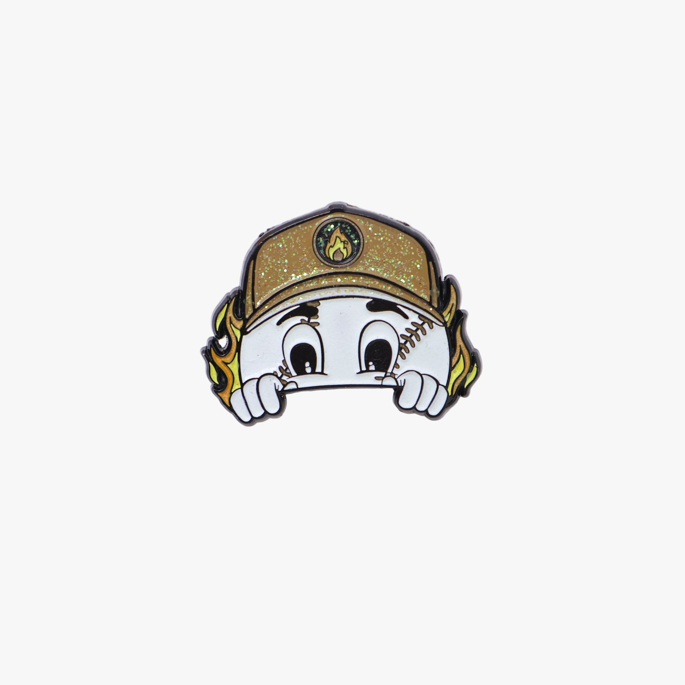 Baseball Bronze Cap Peeker Pin