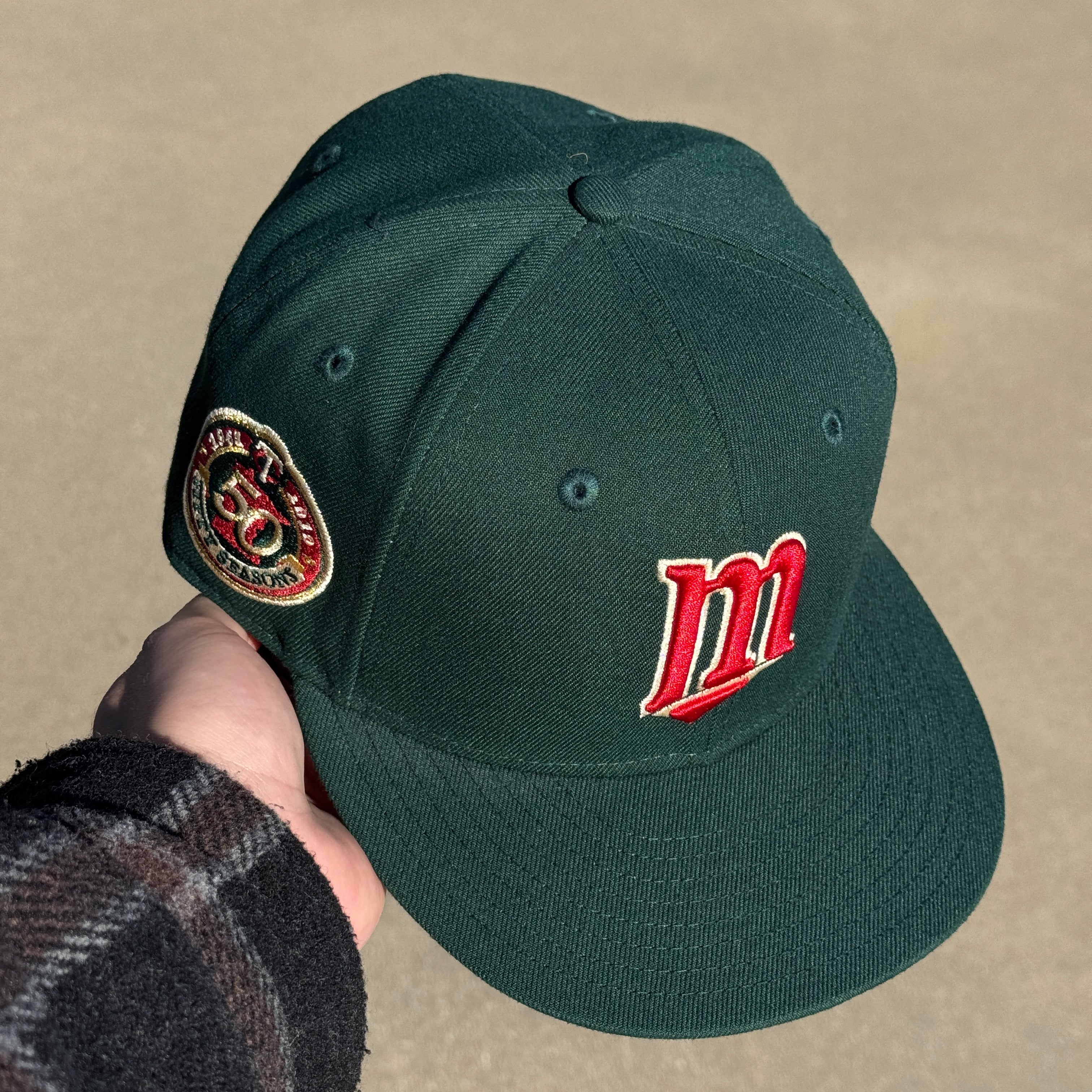 USED 5/8 Green Minnesota Twins Fifty Season 59fifty New Era Fitted Hat Cap