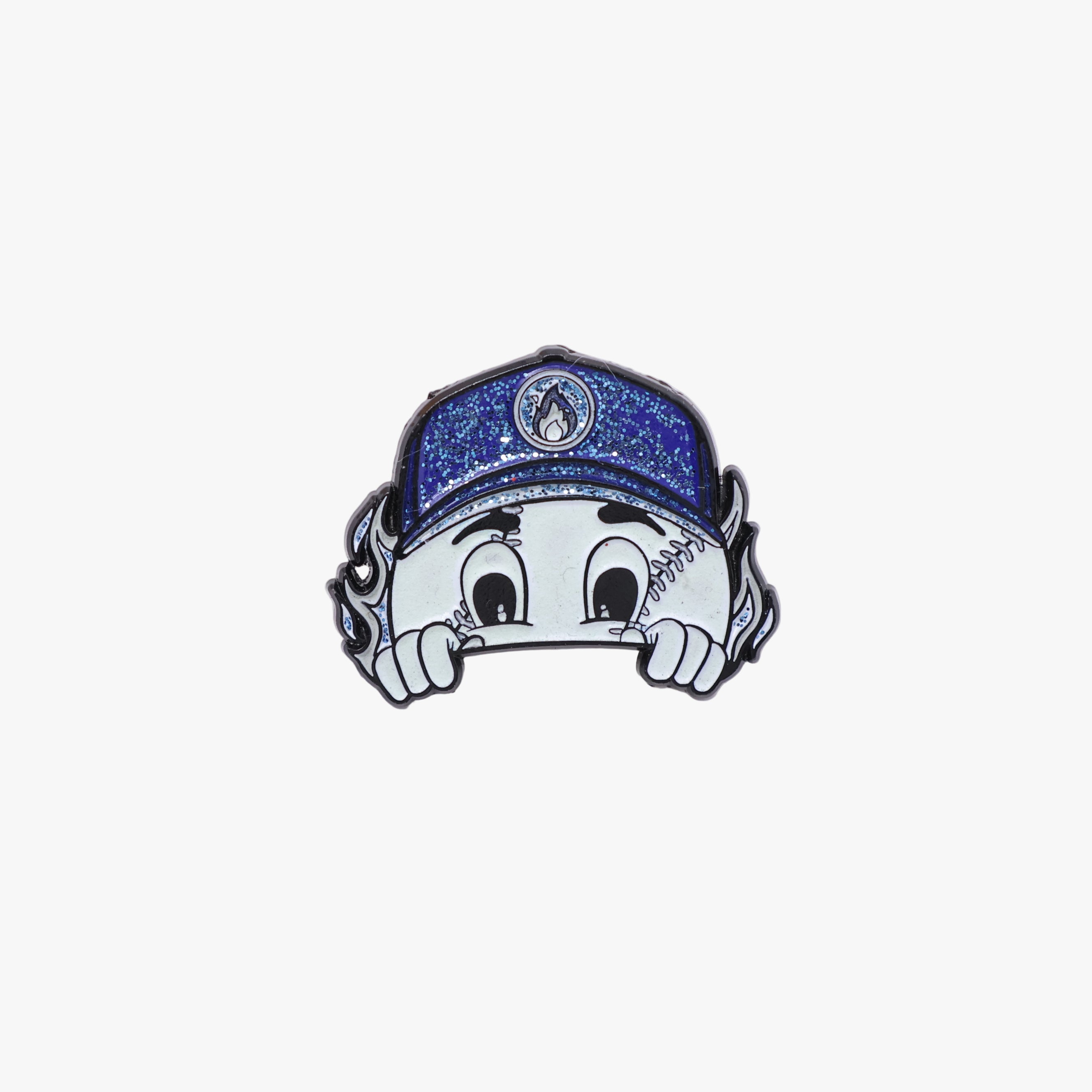 Baseball Blue Cap Peeker Pin
