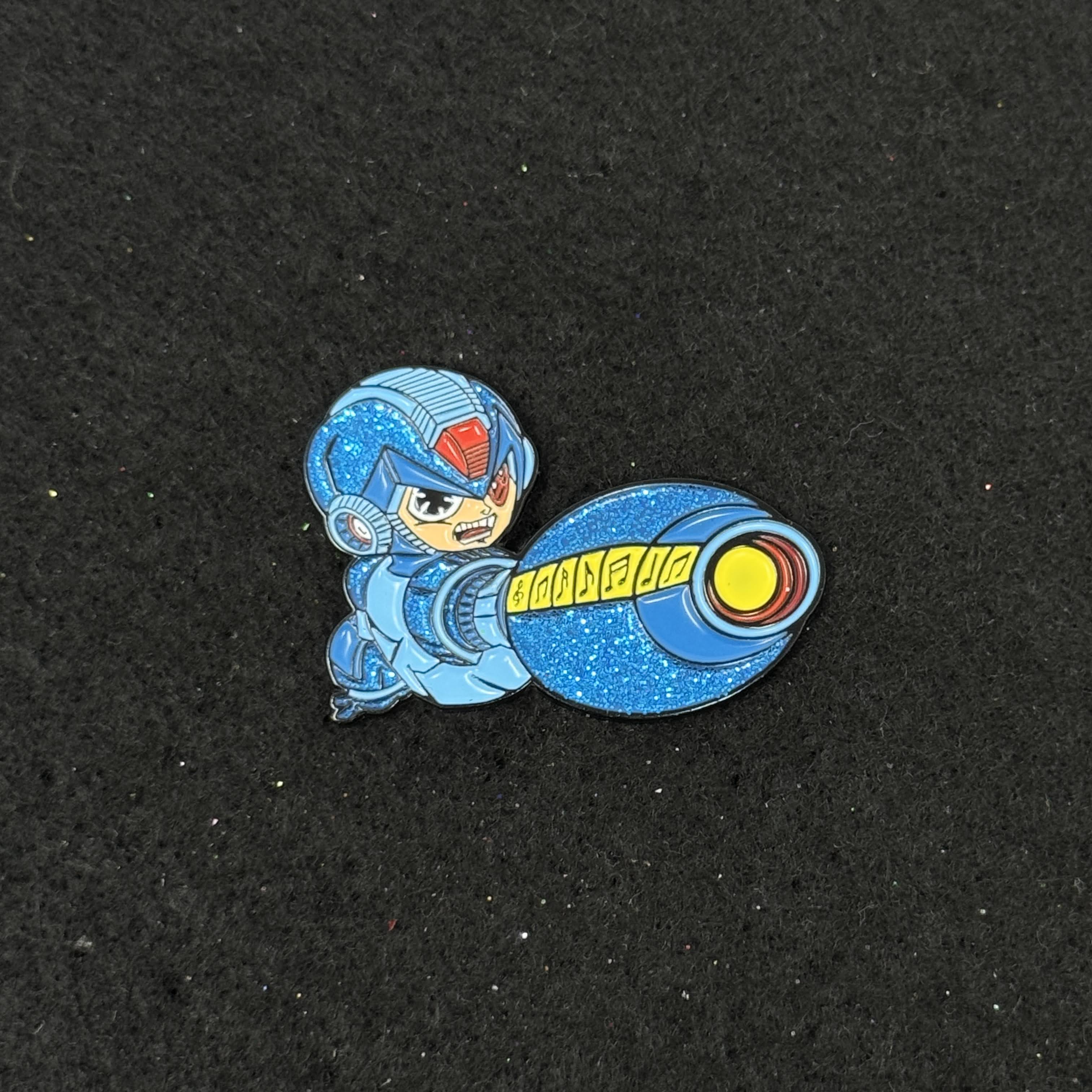 Blue Megaman Tape Graphic Pin