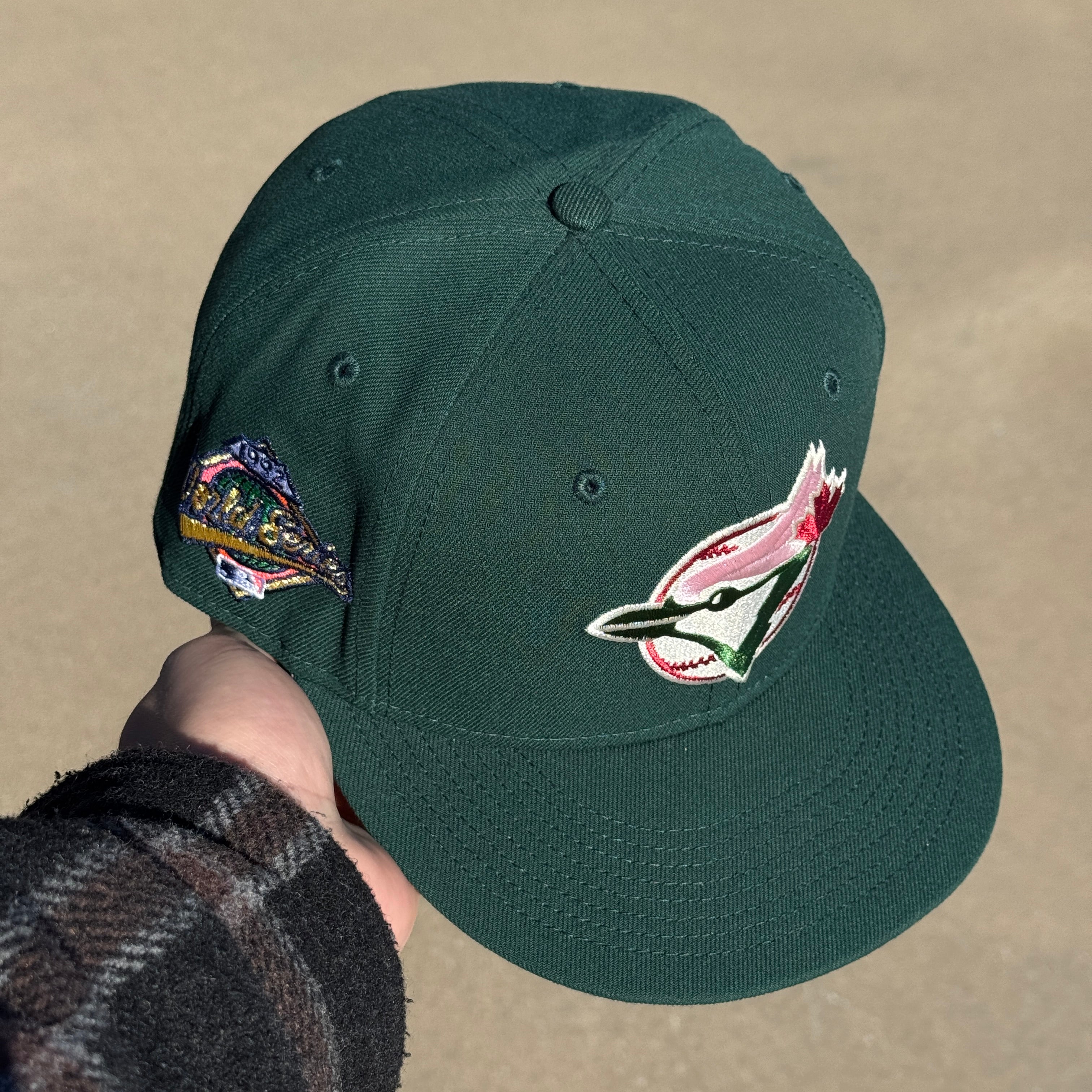 USED 5/8 Green Toronto Blue Jays 1992 World Series 59fifty New Era Fitted Hat Cap