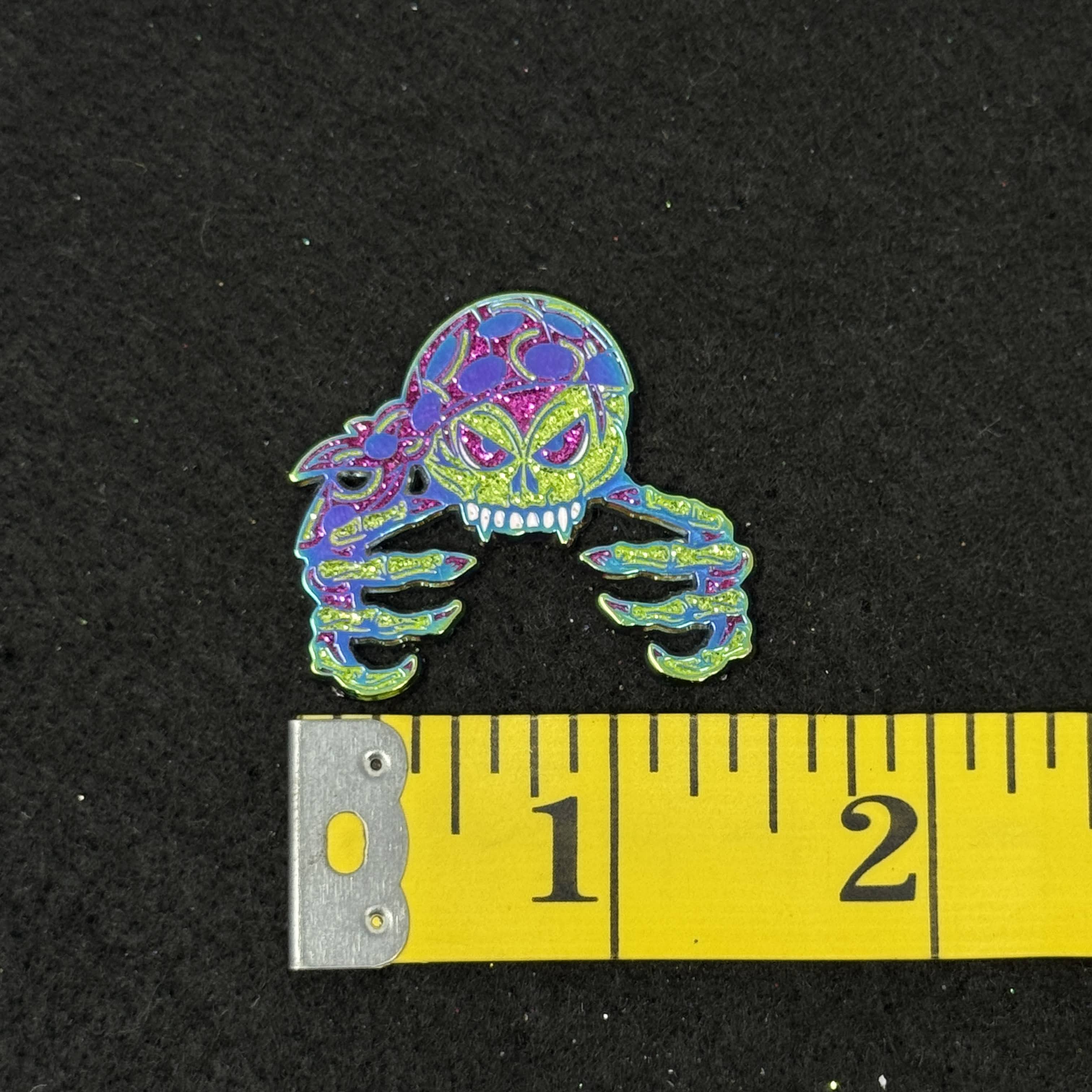 Green Skeleton Irisdescent Plating MLB Logo Pin