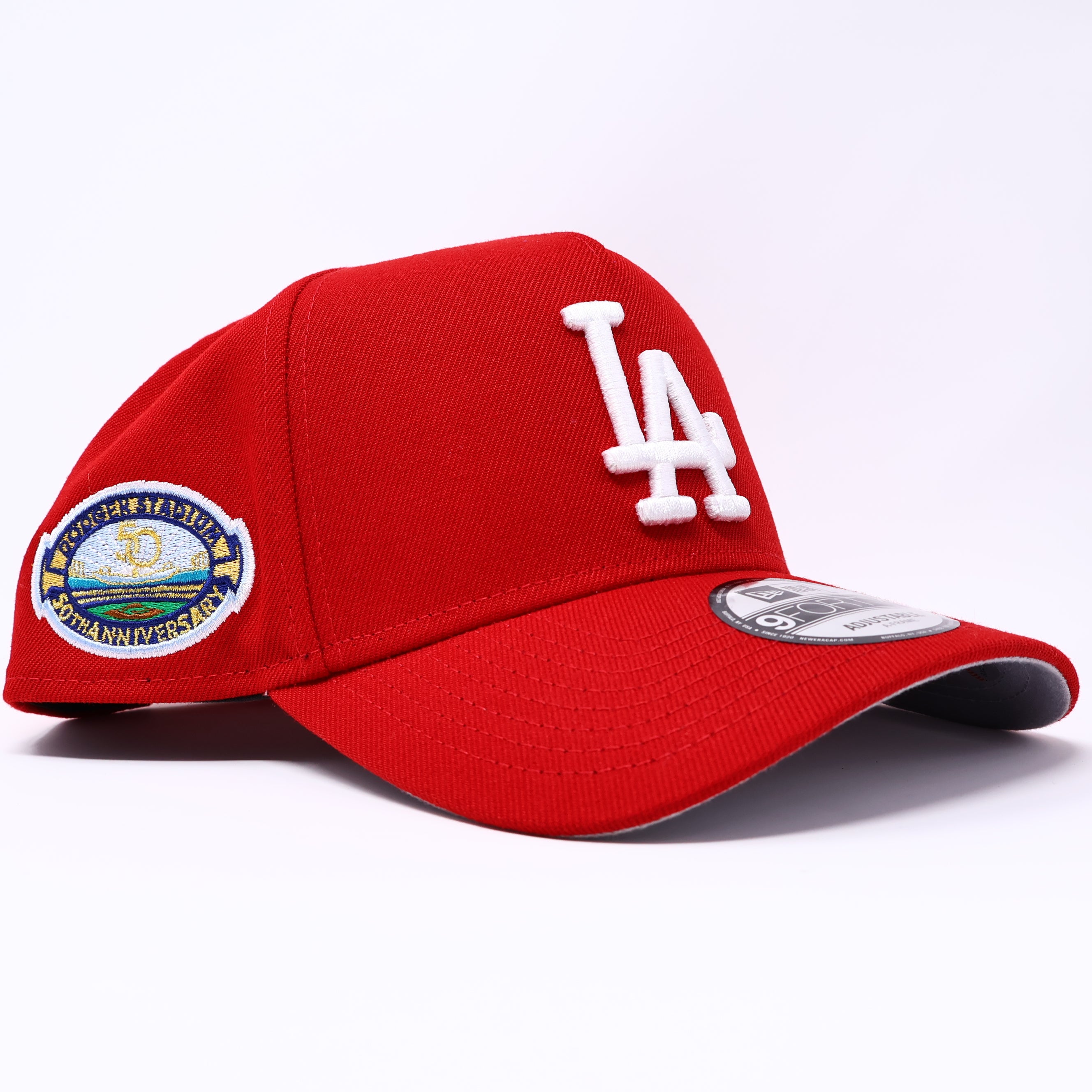 NWT Red Los Angeles Dodgers 50th Anniversary 9Forty New Era Adjustable Snapback Hat 5 Panel