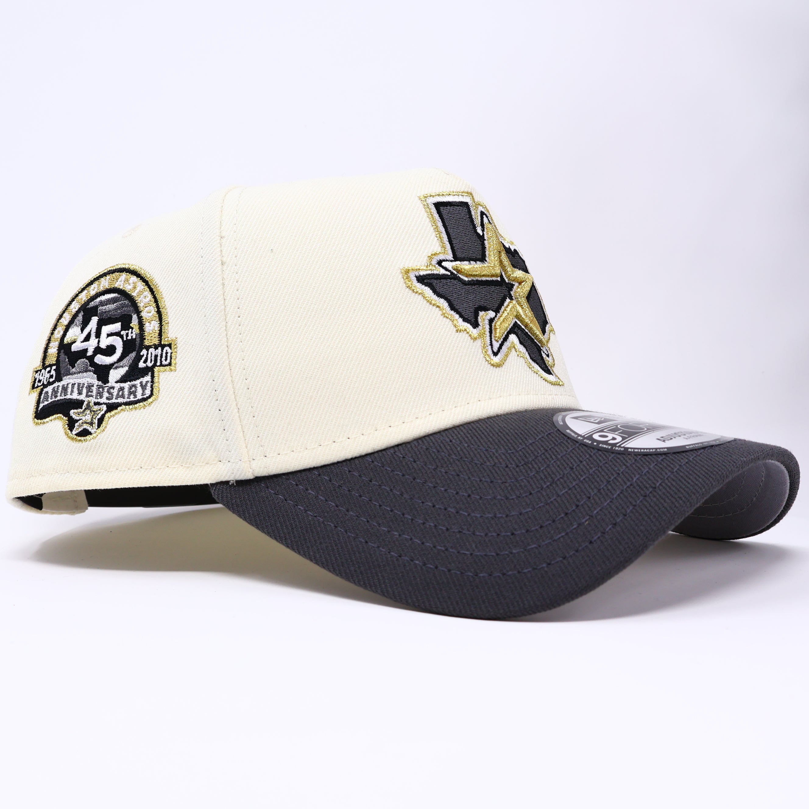 NWT Chrome Houston Astros 45th Anniversary 9Forty A-Frame New Era Adjustable Snapback Hat 5 Panel