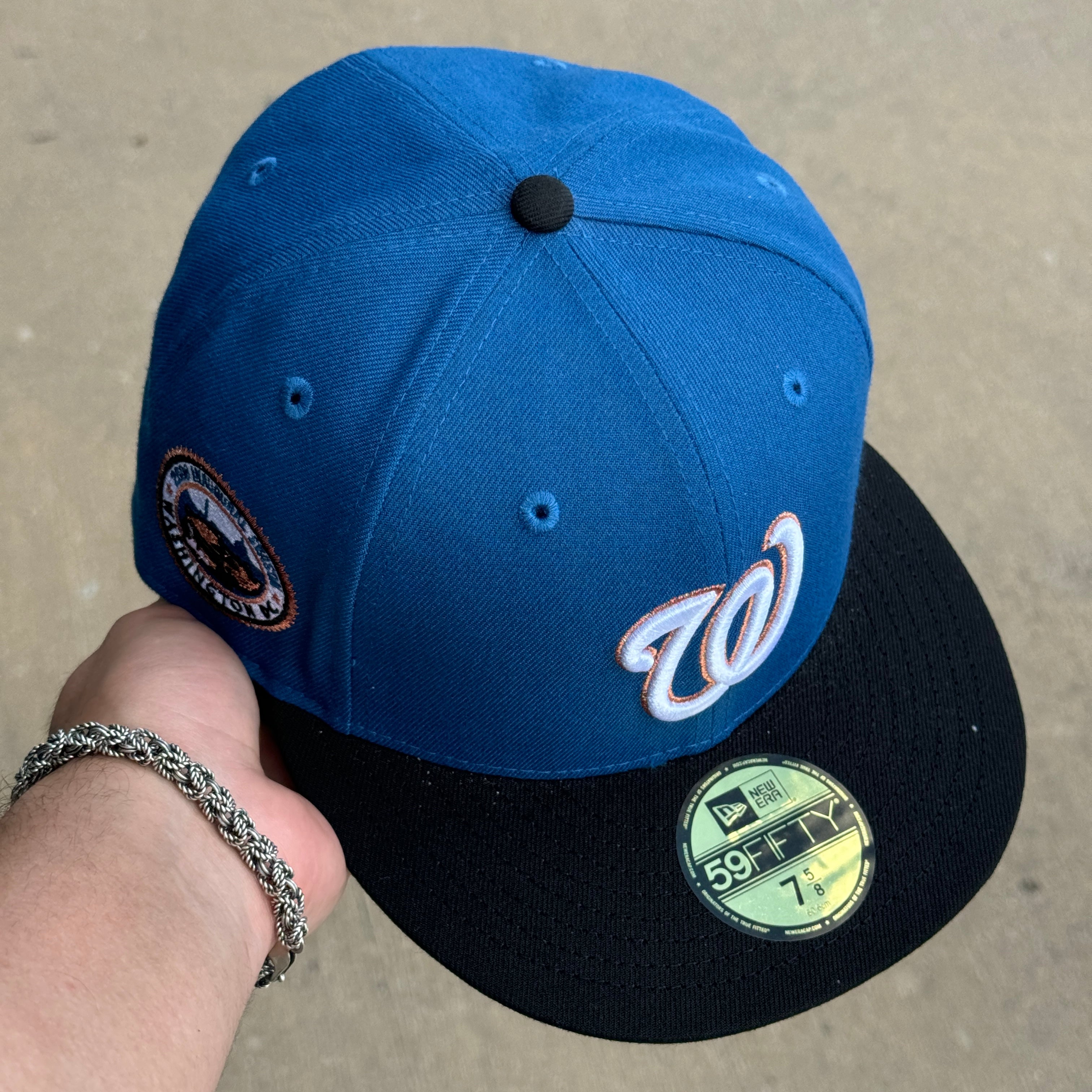 NEW 5/8 Blue Washington Nationals 2008 Inaugural Season 59fifty New Era Fitted Hat Cap