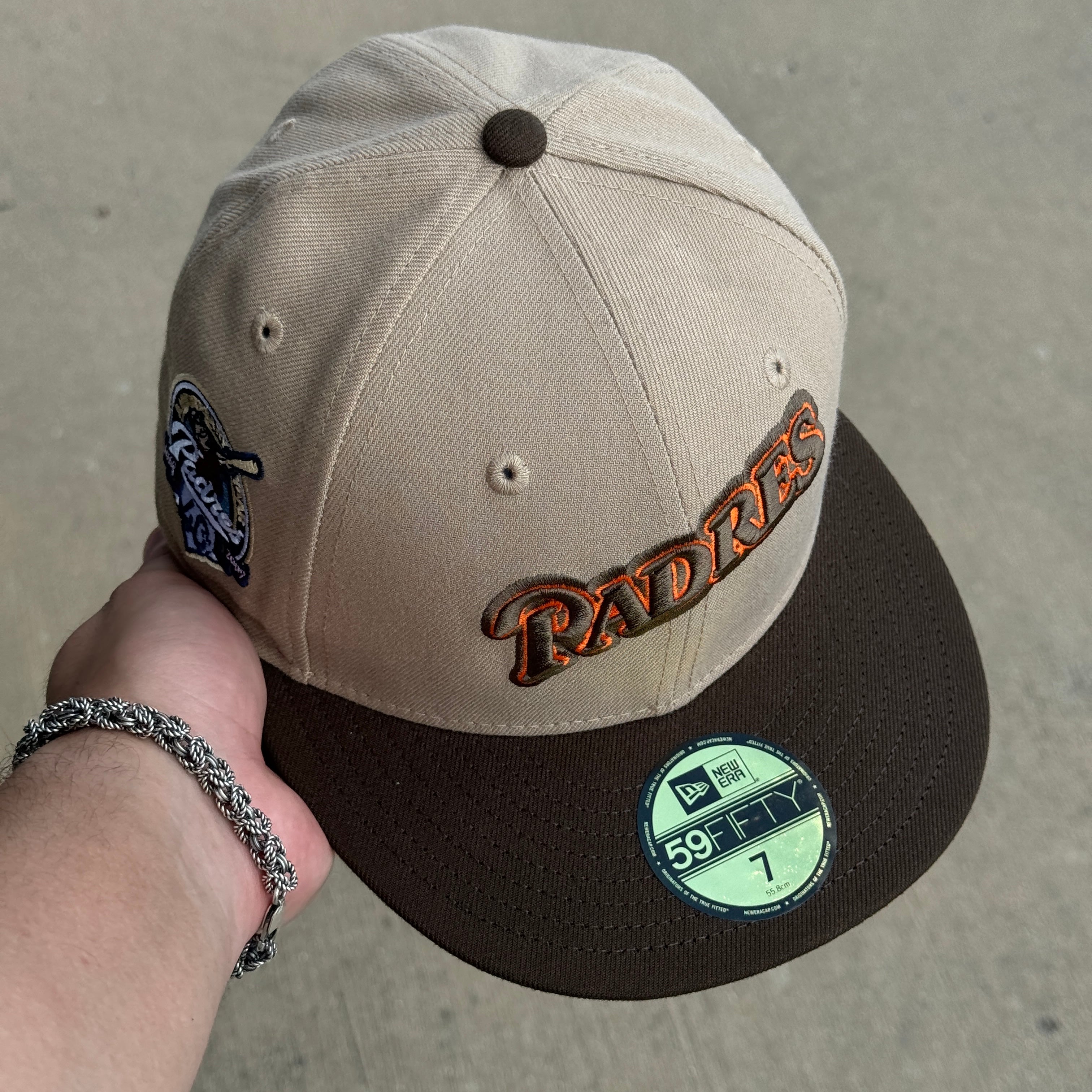 NEW 7 Khaki San Diego Padres 40th Anniversary 59fifty New Era Fitted Hat Cap