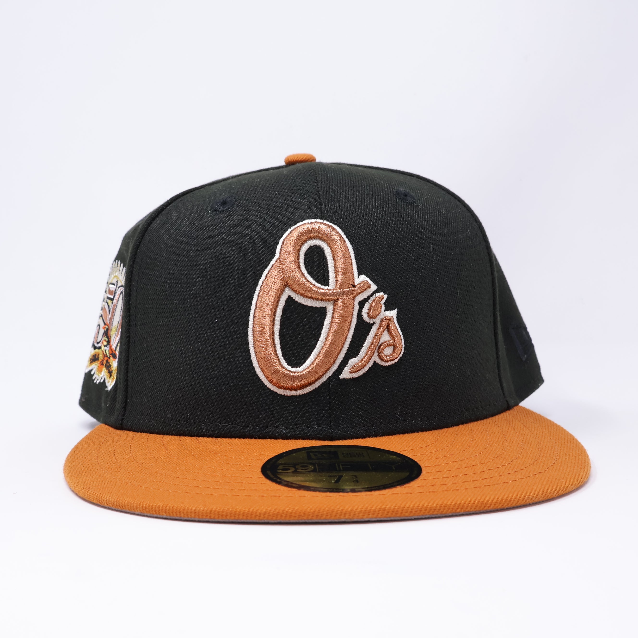 NWT  3/4 Black Baltimore Orioles 50th Anniversary 59fifty New Era Fitted Hat Cap