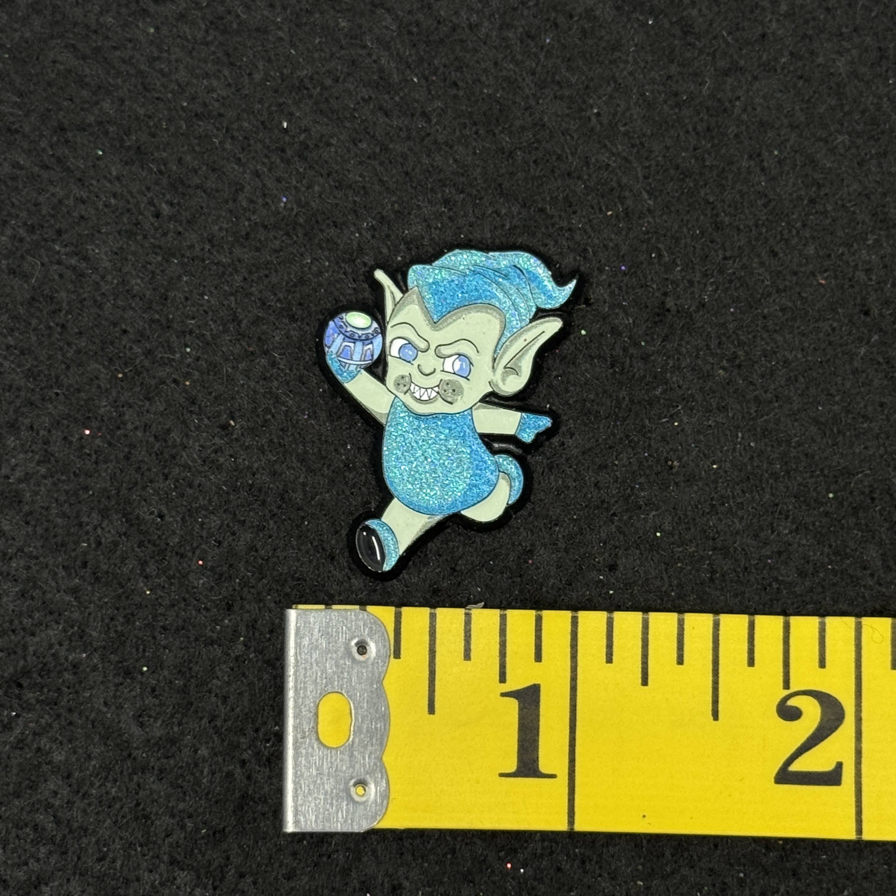 Blue Goblin Graphic Pin