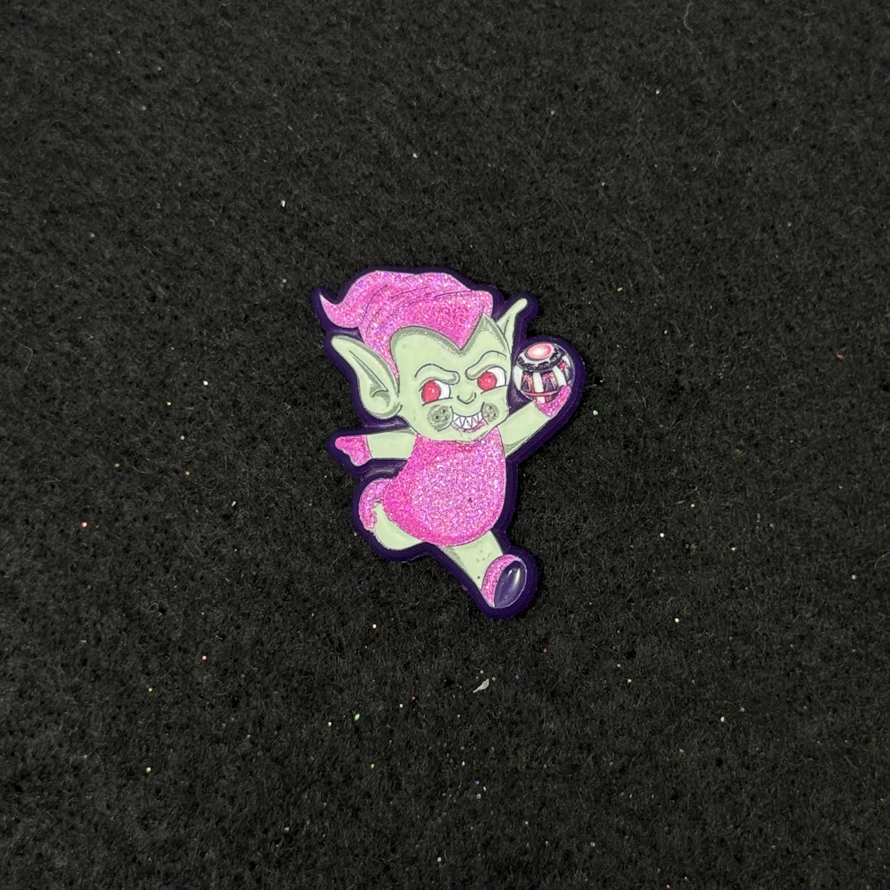 Purple Goblin Graphic Pin