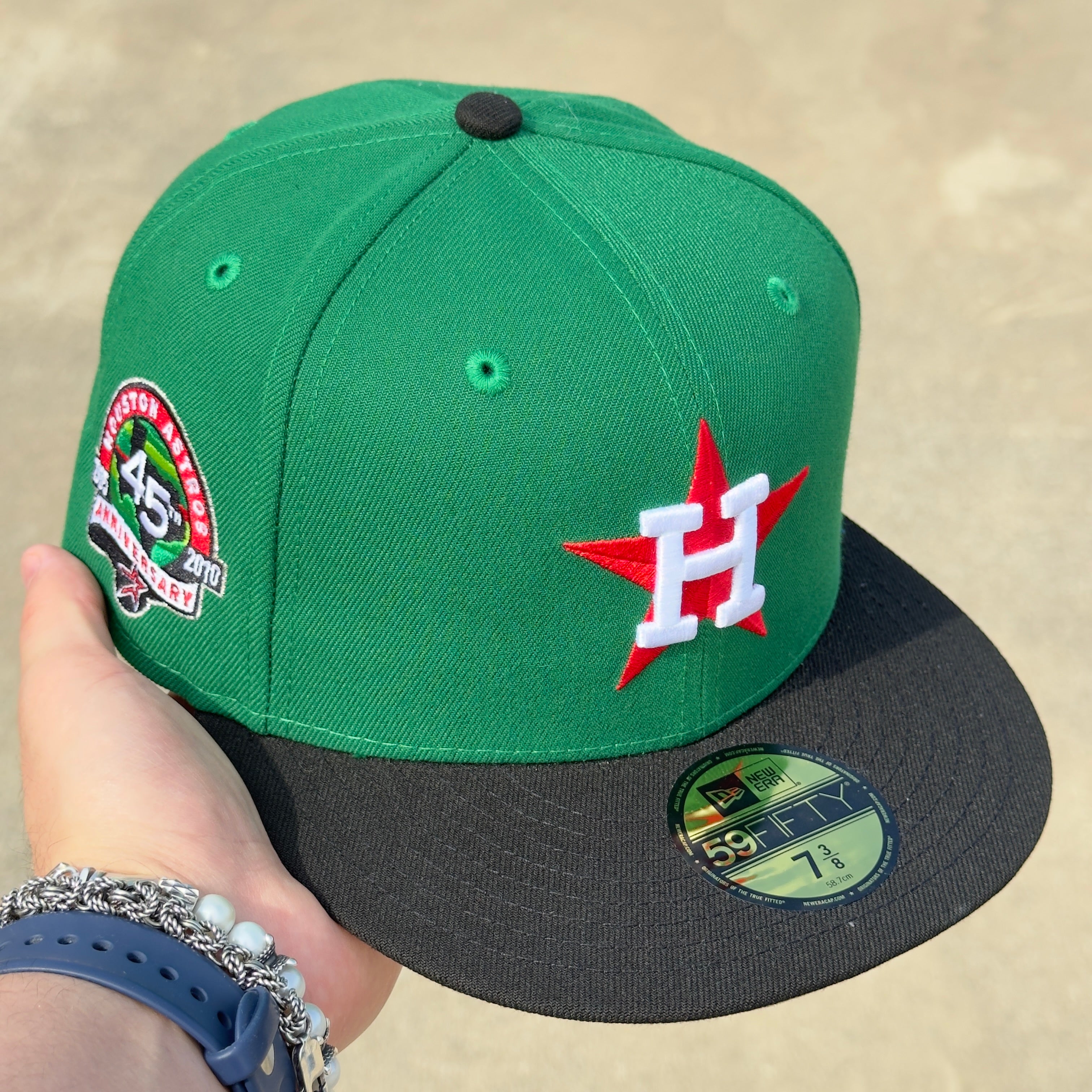 7 3/8 Green Houston Astros 45th Anniversary Heineken 59fifty New Era Fitted Cap Hat Sun