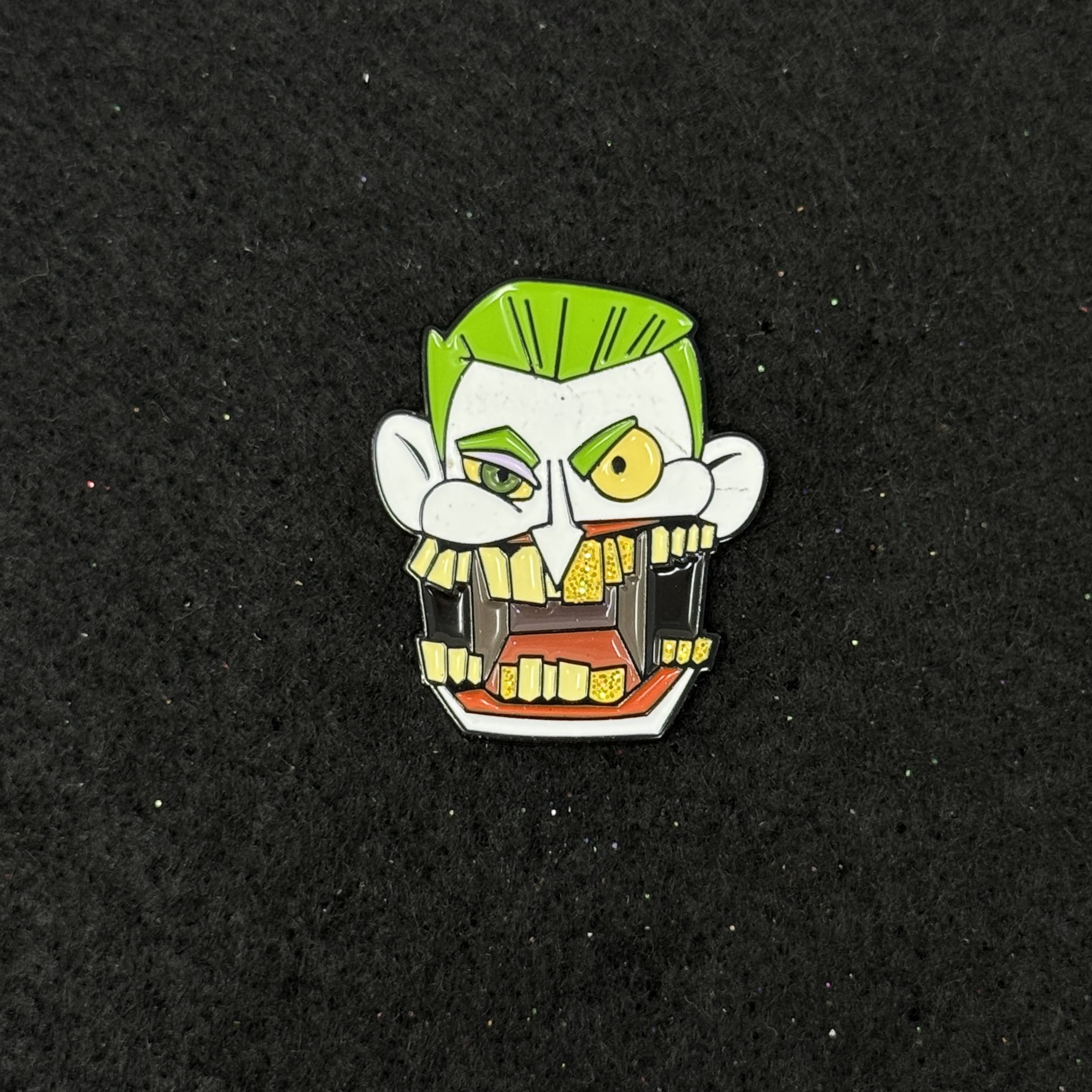 Joker Crazy Face Graphic Pin