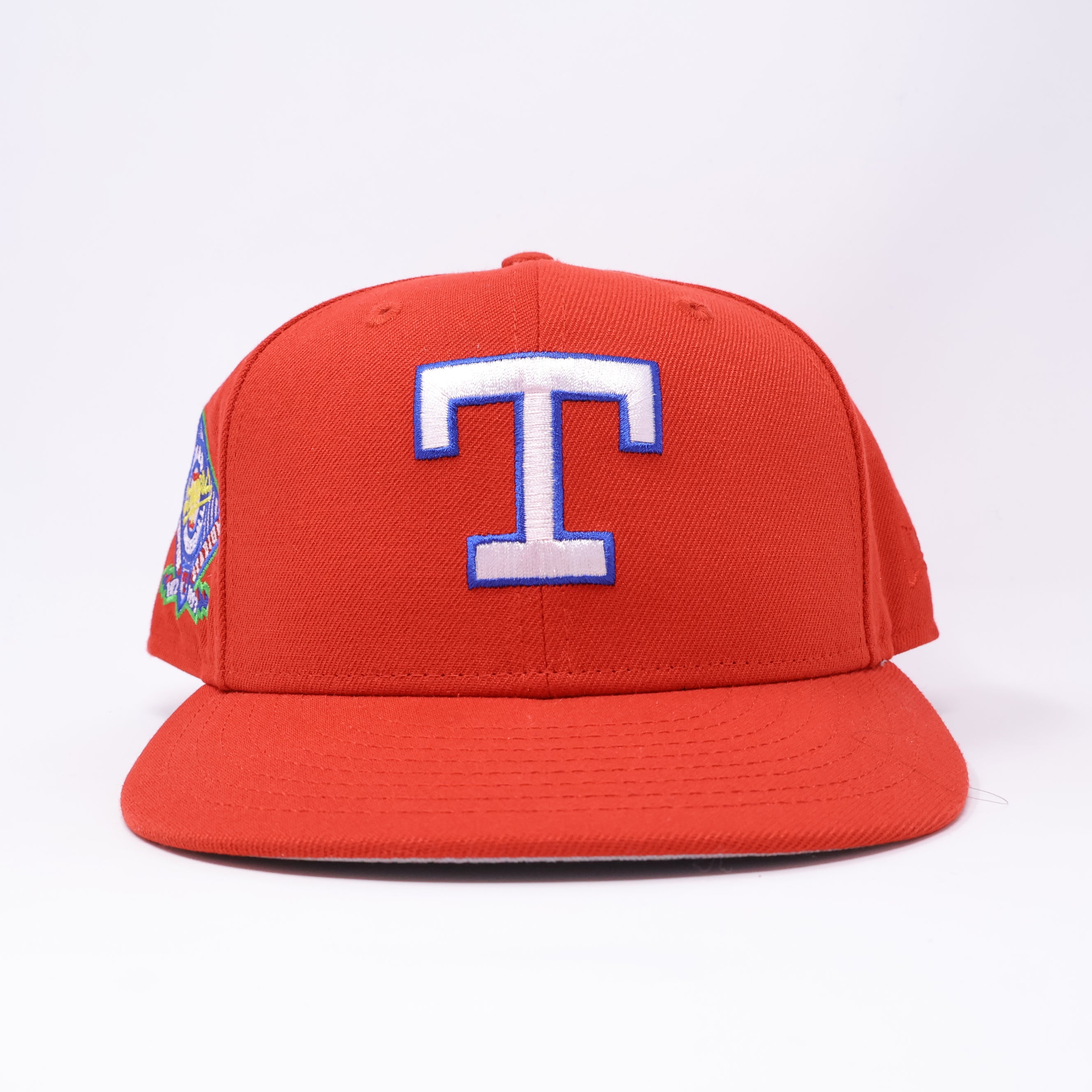 USED 3/4 Red Dallas Texas Rangers Arlington Stadium 59fifty New Era Fitted Hat Cap