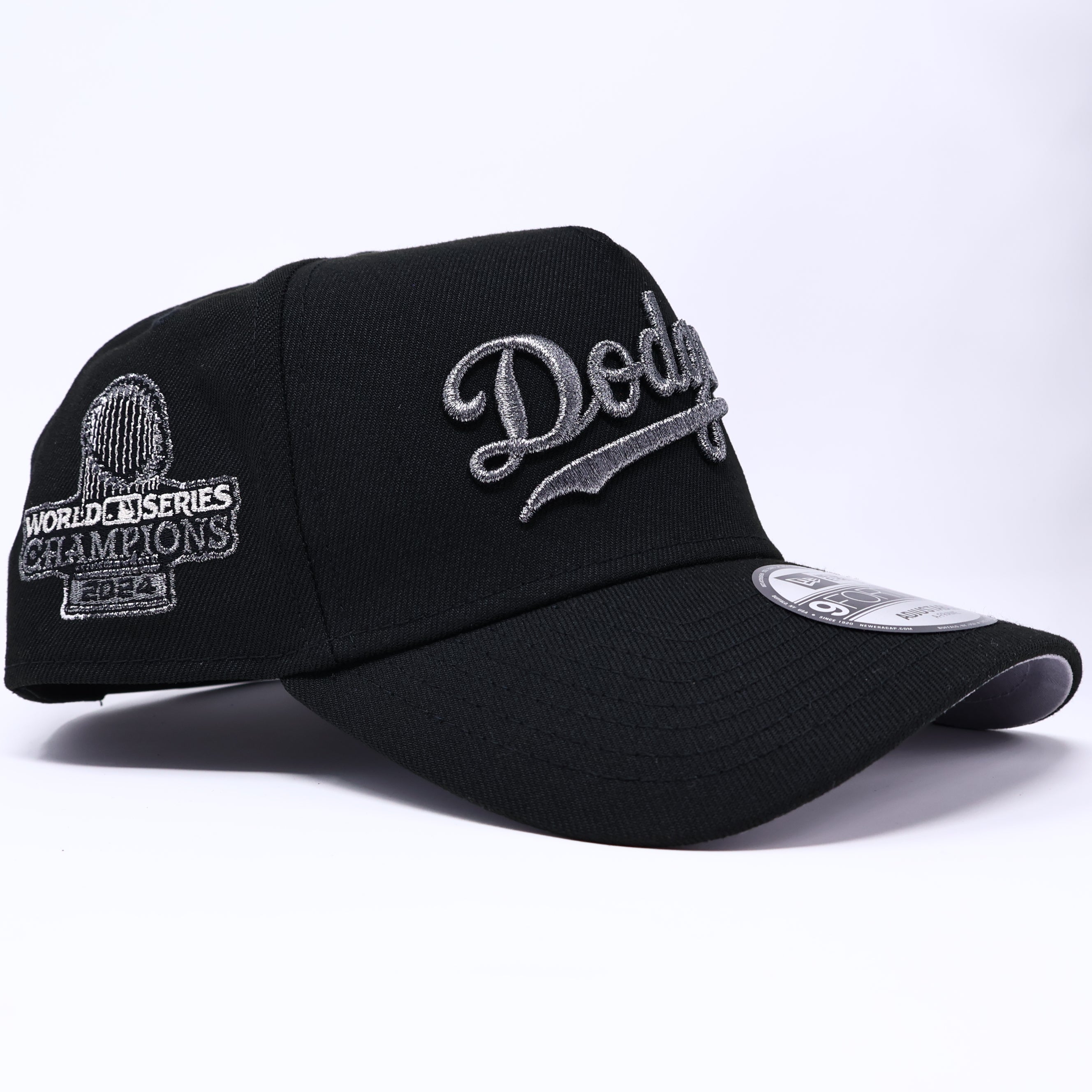 NWT Black Los Angeles Dodgers World Series 9Forty A-Frame New Era Adjustable Snapback Hat 5 Panel