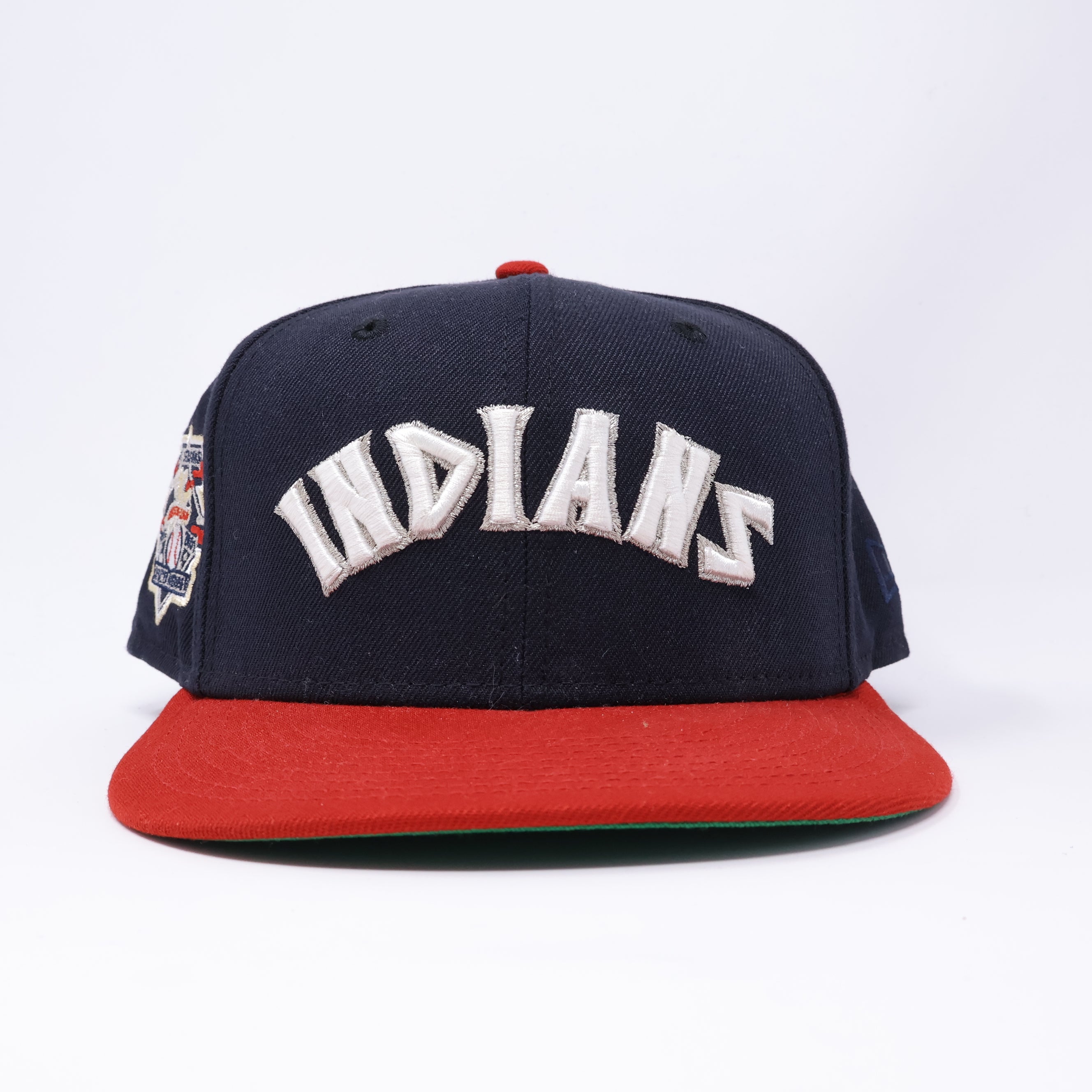 USED 3/4 Navy Cleveland Indians 100 Seasons 59fifty New Era Fitted Hat Cap