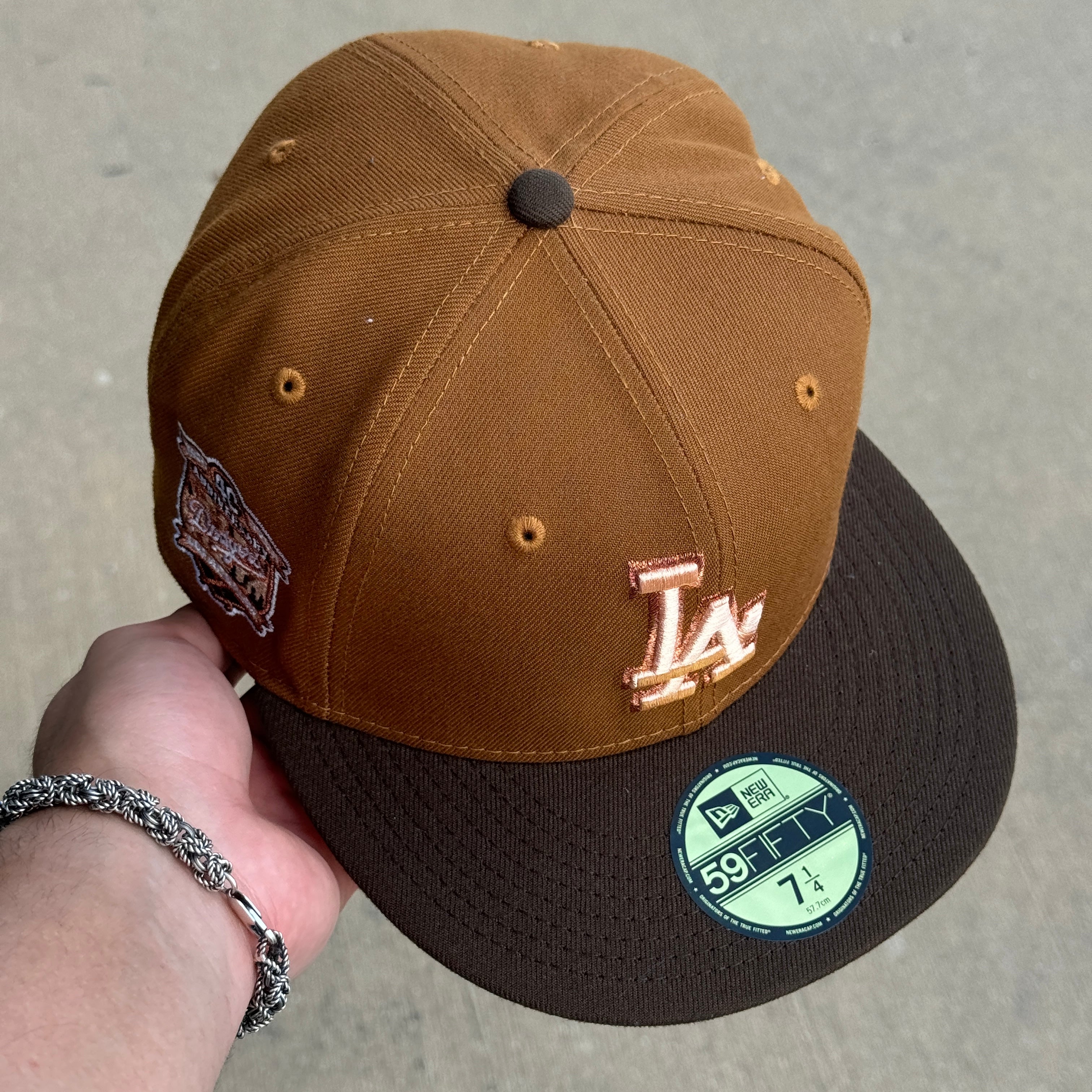 NEW 1/4 Brown Los Angeles Dodgers 40th Anniversary 59fifty New Era Fitted Hat Cap