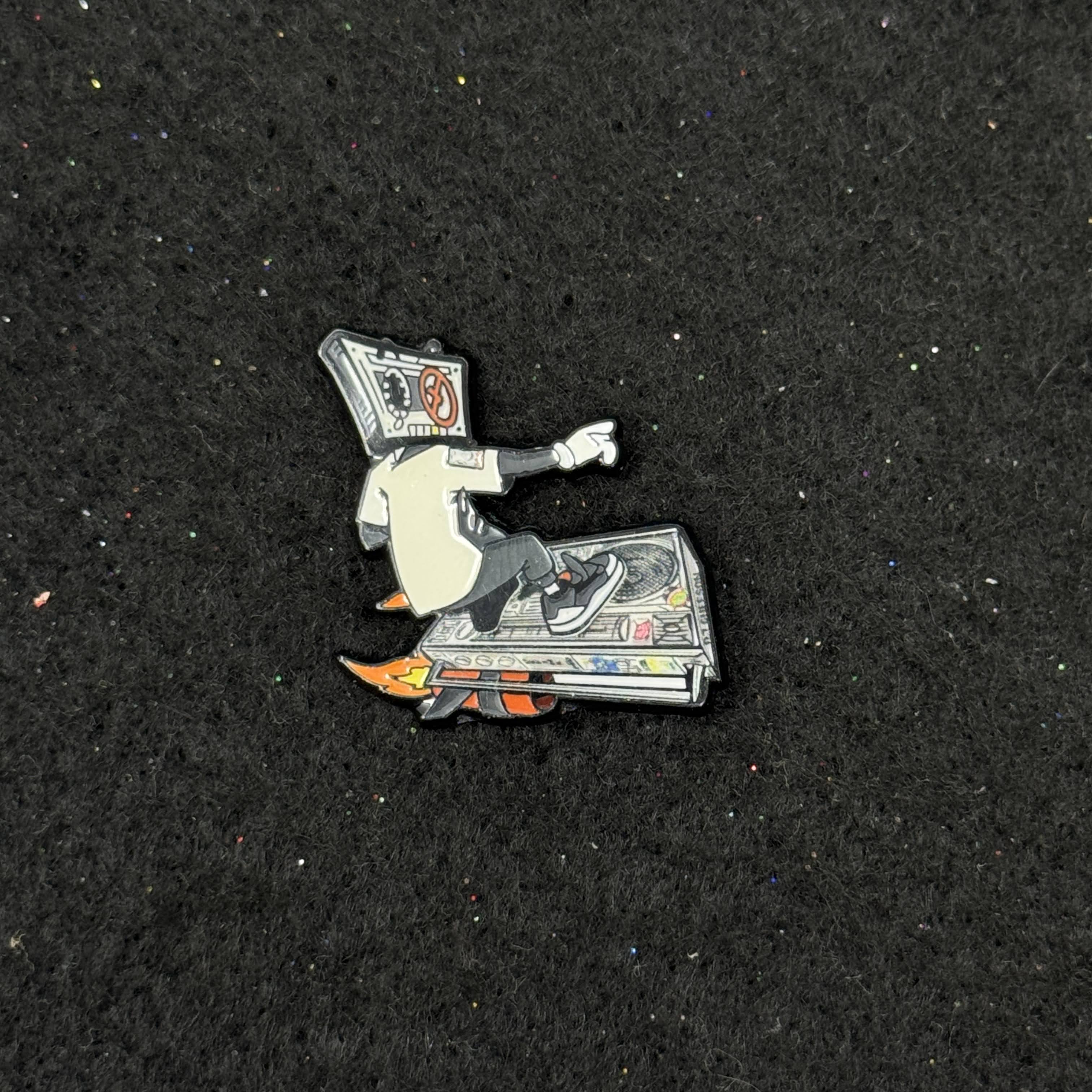 Dude Casette Drifting on Casette Graphic Pin