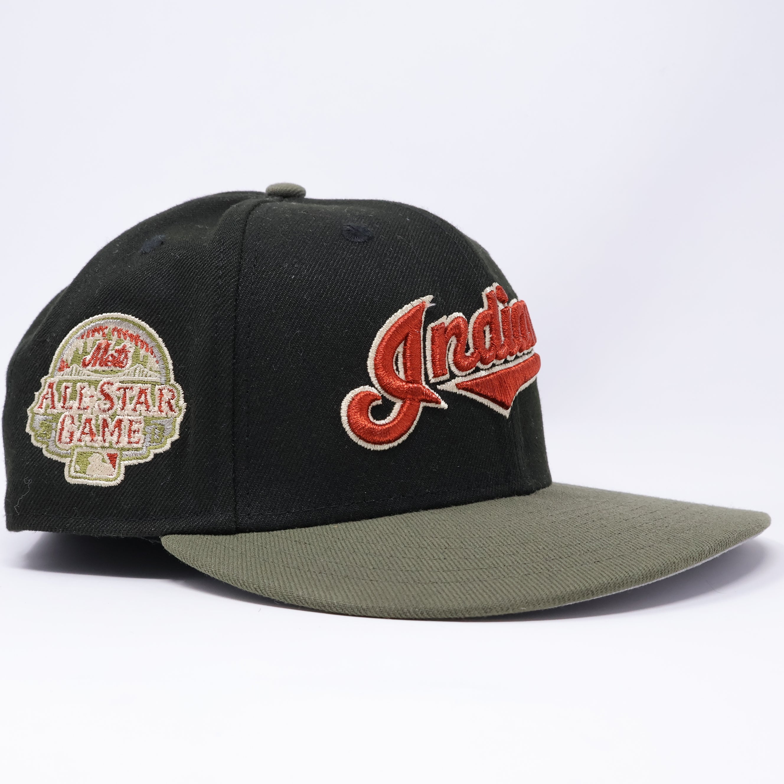 USED 3/4 Black Cleveland Indians Met All-Star Game 59fifty New Era Fitted Hat Cap