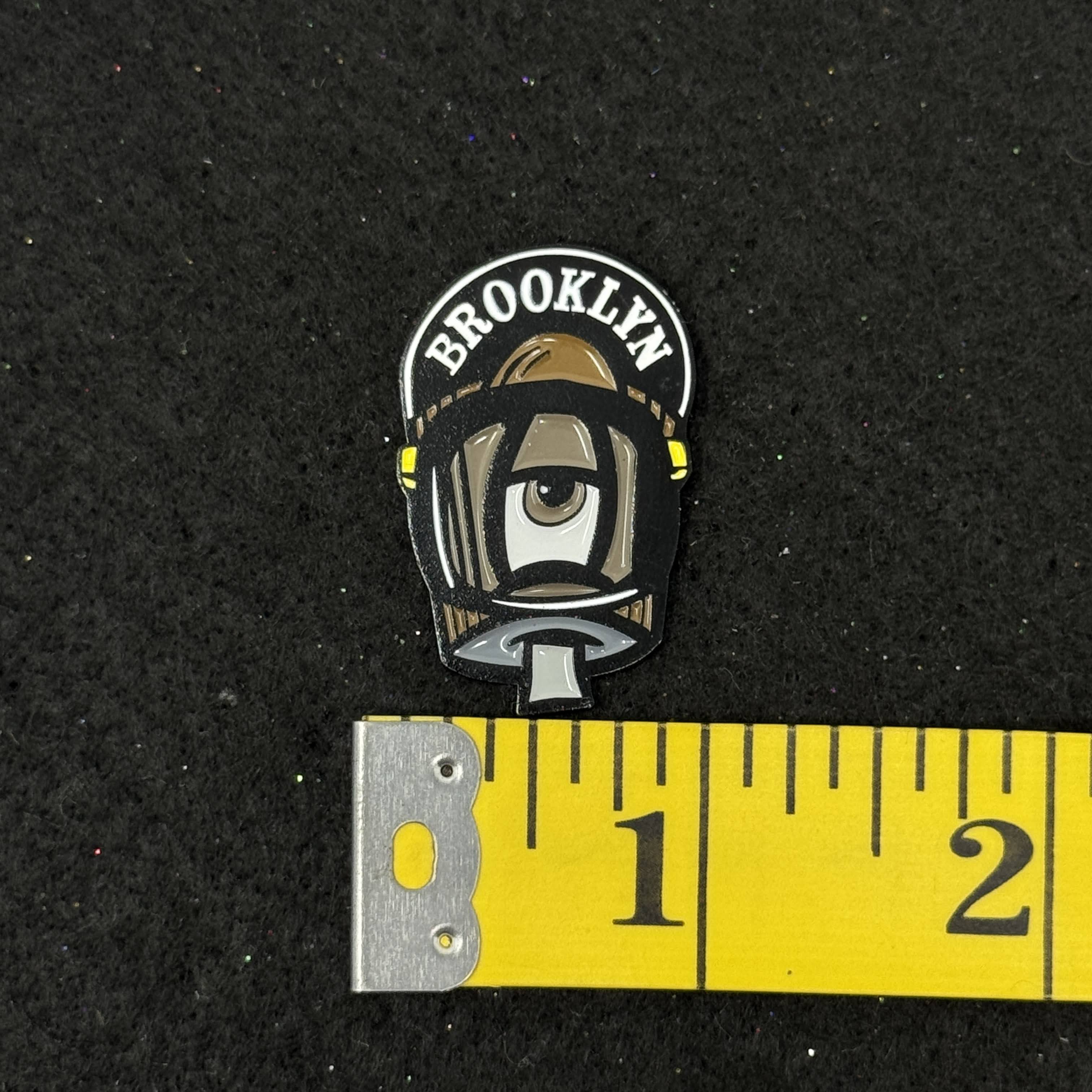 Brown Brooklyn Spray Paint Nozzle Graphic Pin