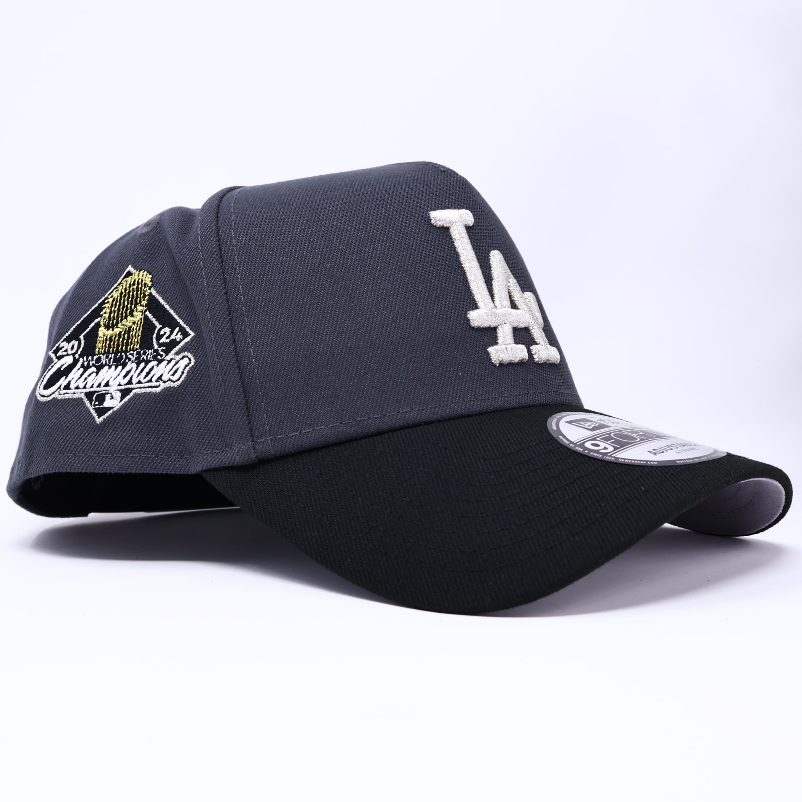 NWT Gray Los Angeles Angels 2024 World Series 9Forty A-Frame New Era Adjustable Snapback Hat 5 Panel