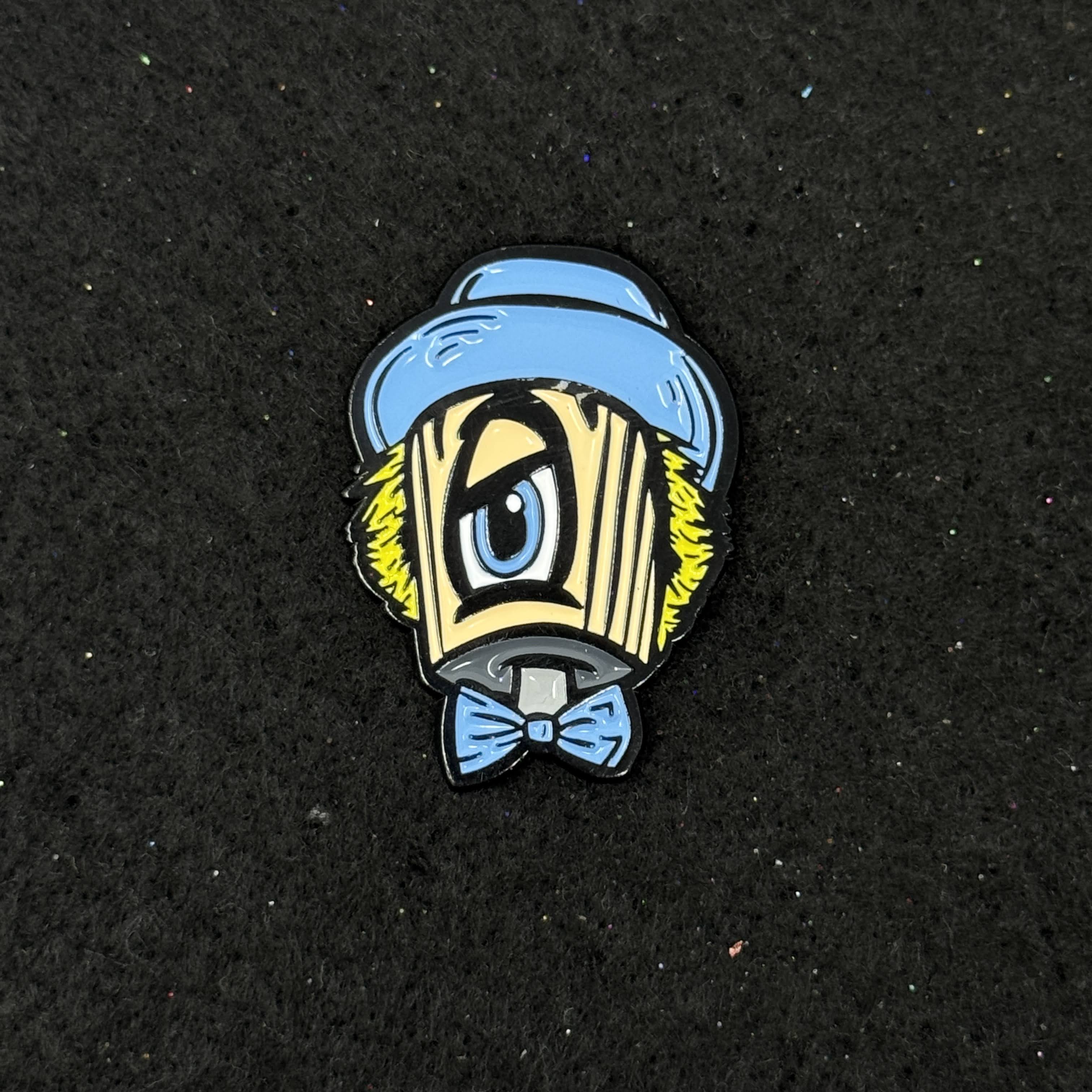 Blue Hat Spray Paint Nozzle Graphic Pin
