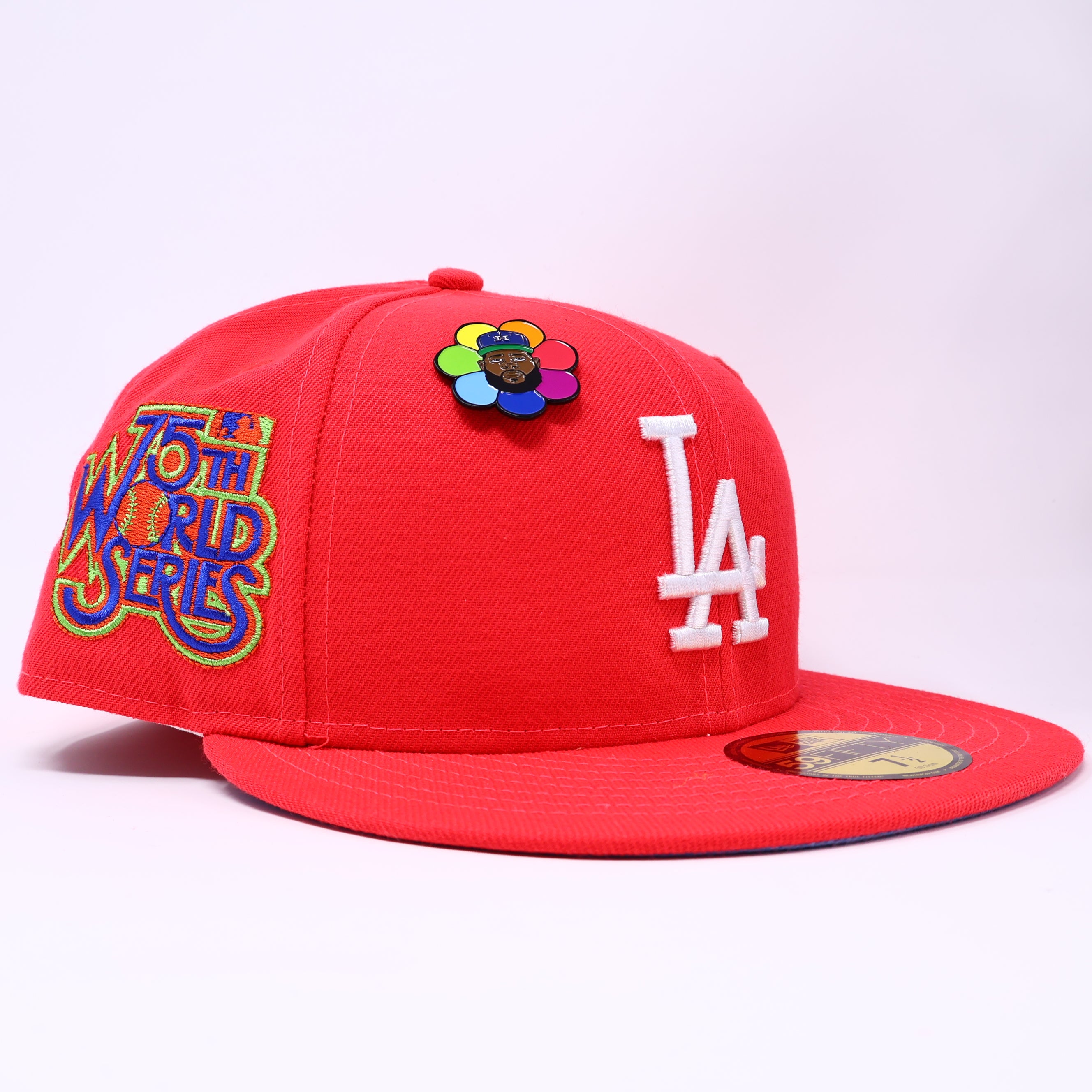NWT 1/2 Pink Los Angeles Dodgers 75th World Series 59fifty New Era Fitted Hat Cap