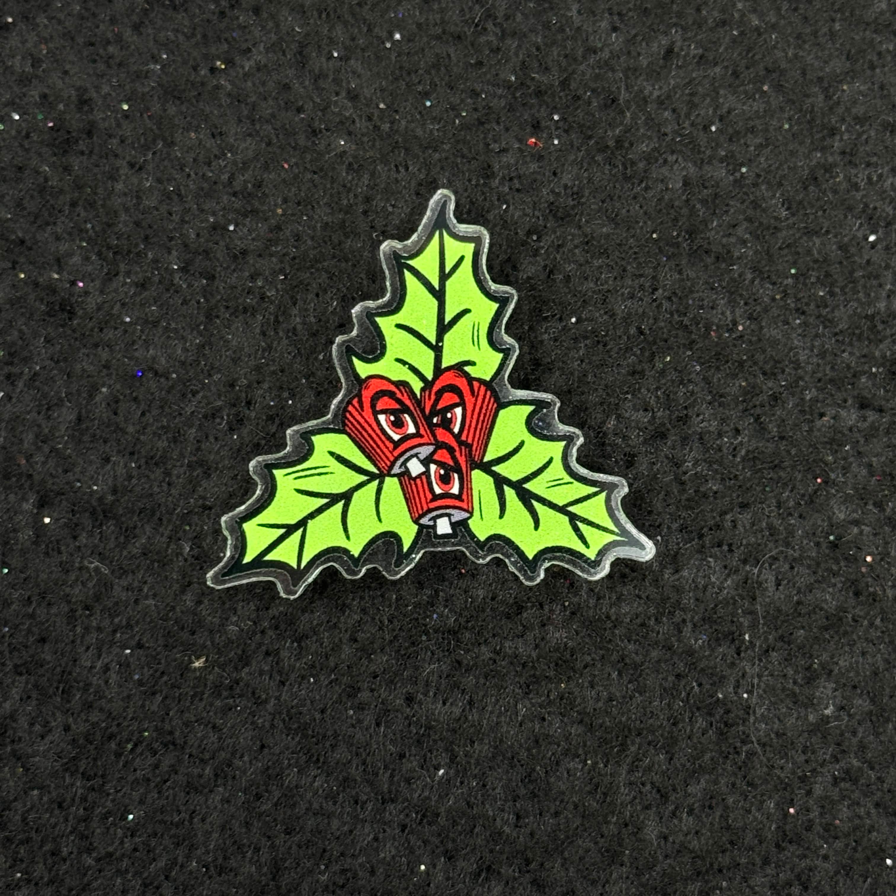 Mistle Toe Acrylic Graphic Pin