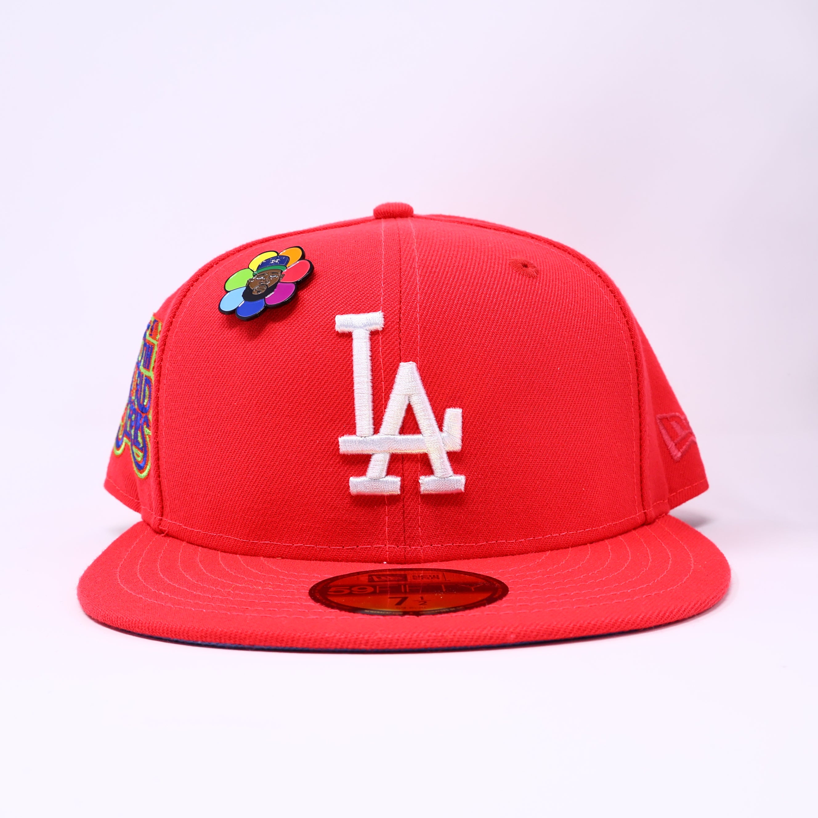 NWT 1/2 Pink Los Angeles Dodgers 75th World Series 59fifty New Era Fitted Hat Cap