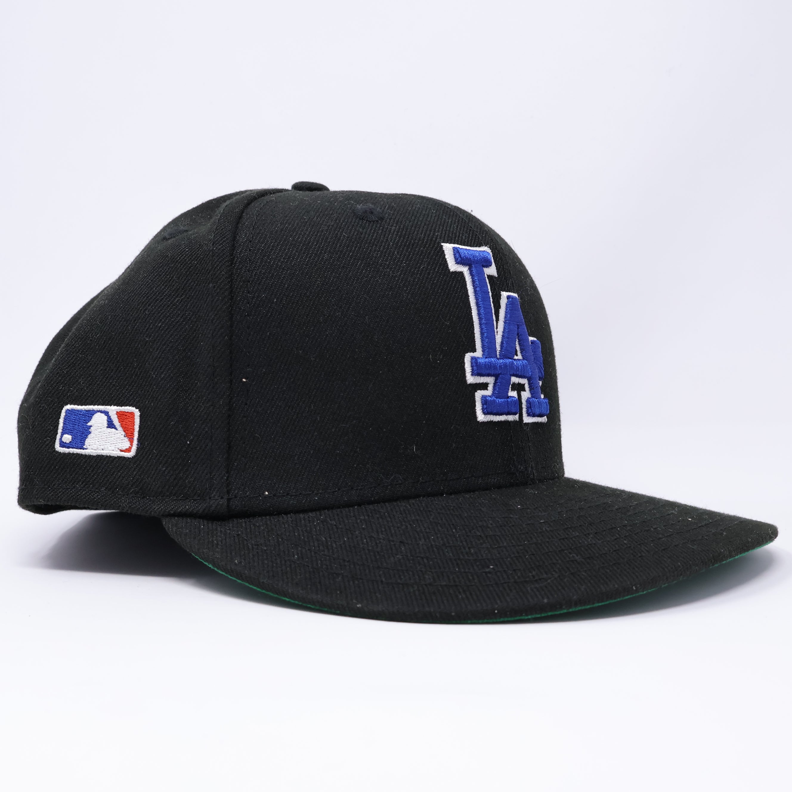 USED 3/4 Black Los Angeles Dodgers Side Batterman 59fifty New Era Fitted Hat Cap