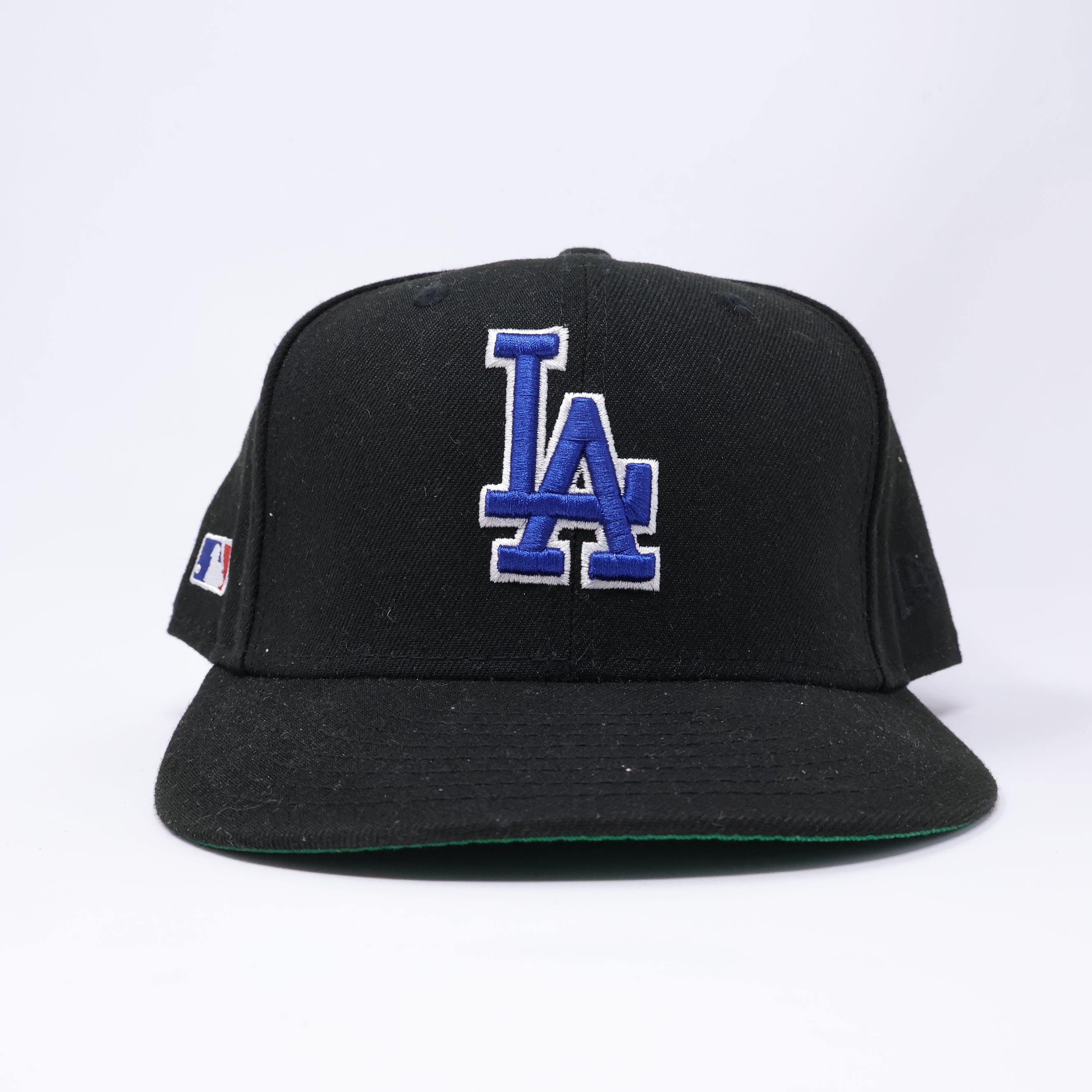 USED 3/4 Black Los Angeles Dodgers Side Batterman 59fifty New Era Fitted Hat Cap
