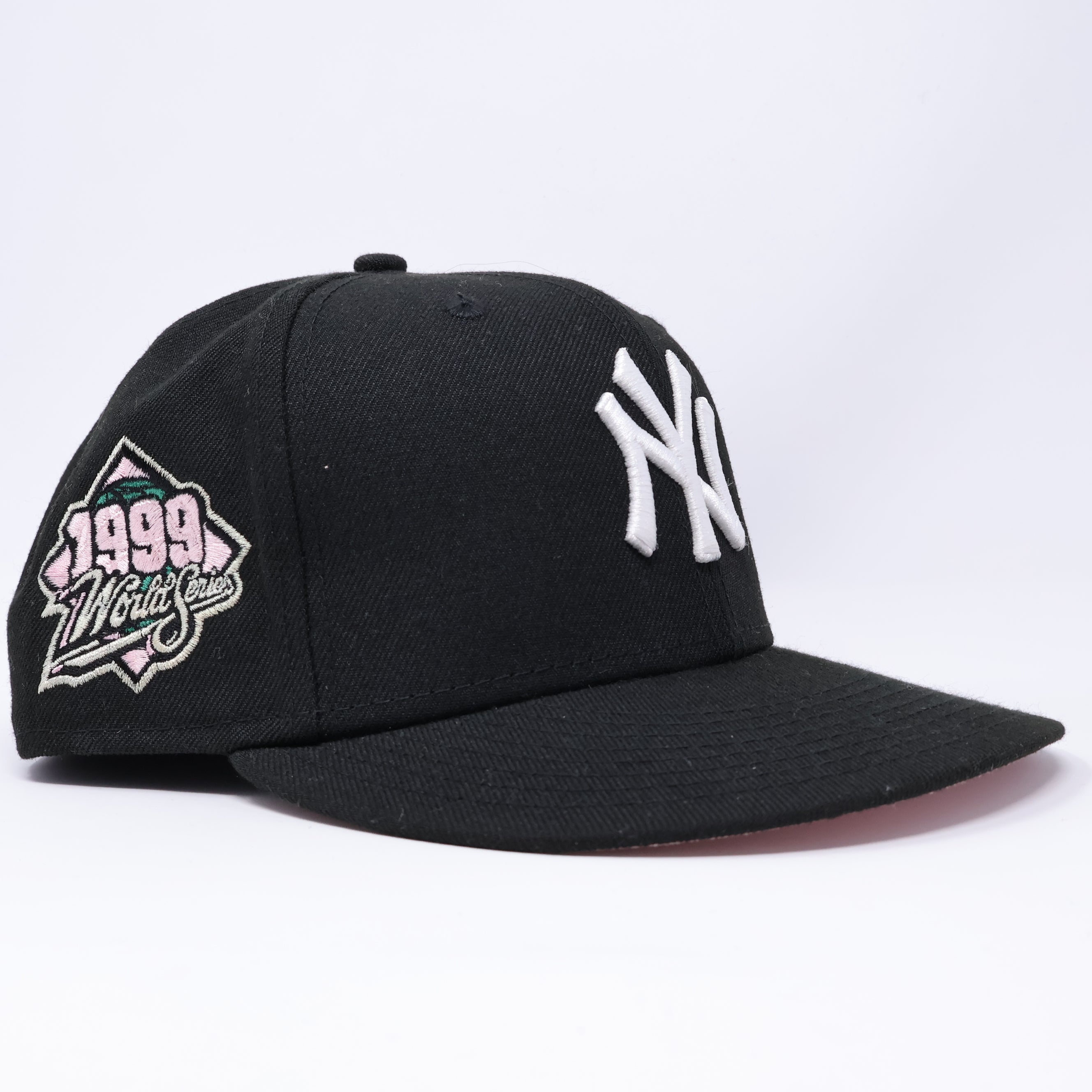 USED 3/4 Black New York Yankees 1999 World Series 59fifty New Era Fitted Hat Cap
