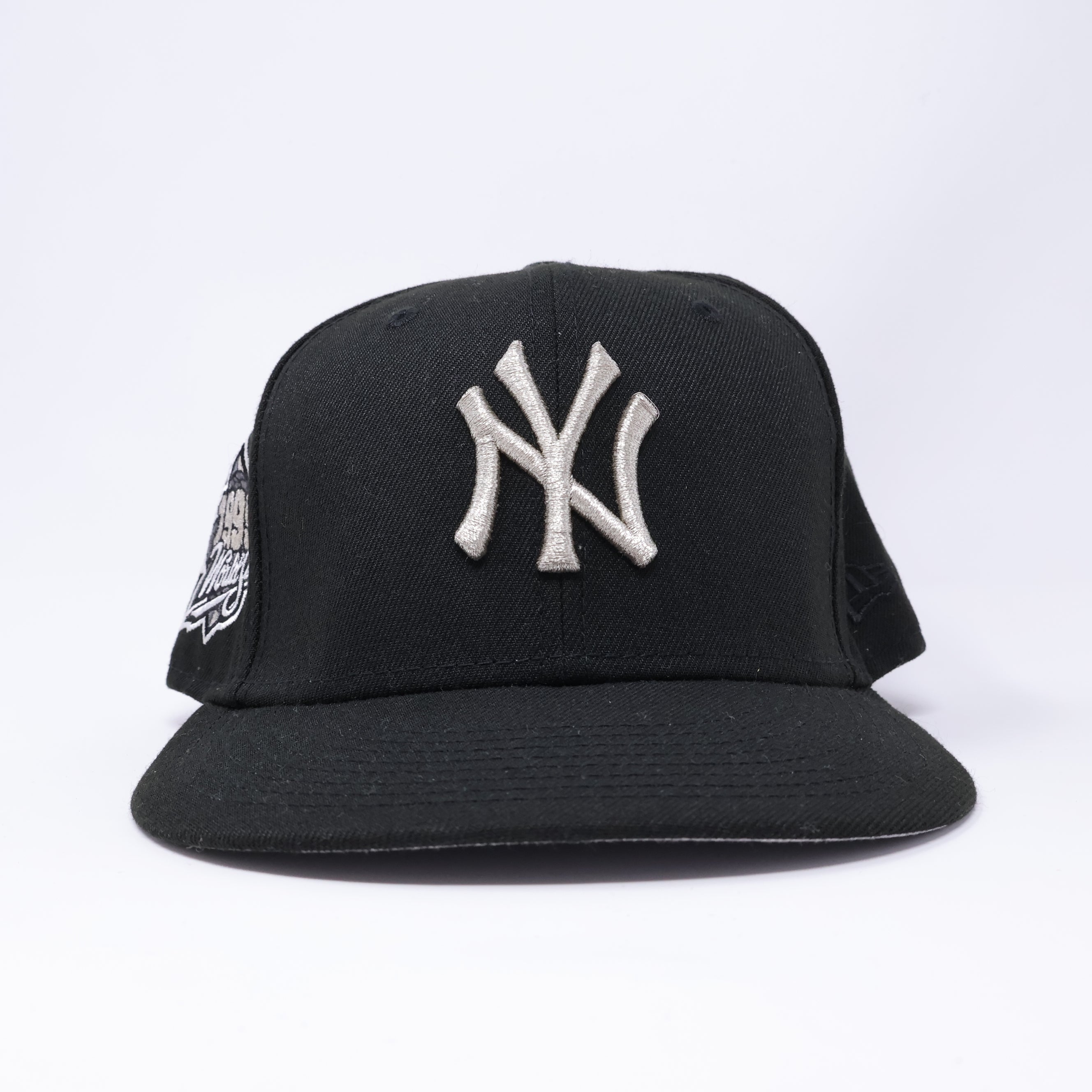 USED 3/4 Black New York Yankees 1999 World Series 59fifty New Era Fitted Hat Cap