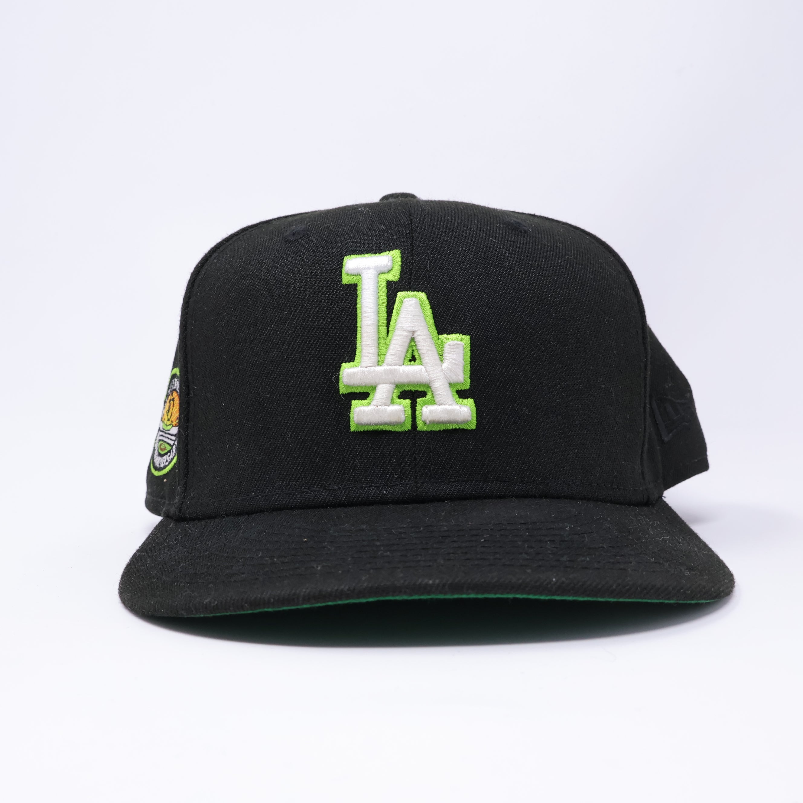 USED 3/4 Black Los Angeles Dodgers 50th Anniversary 59fifty New Era Fitted Hat Cap
