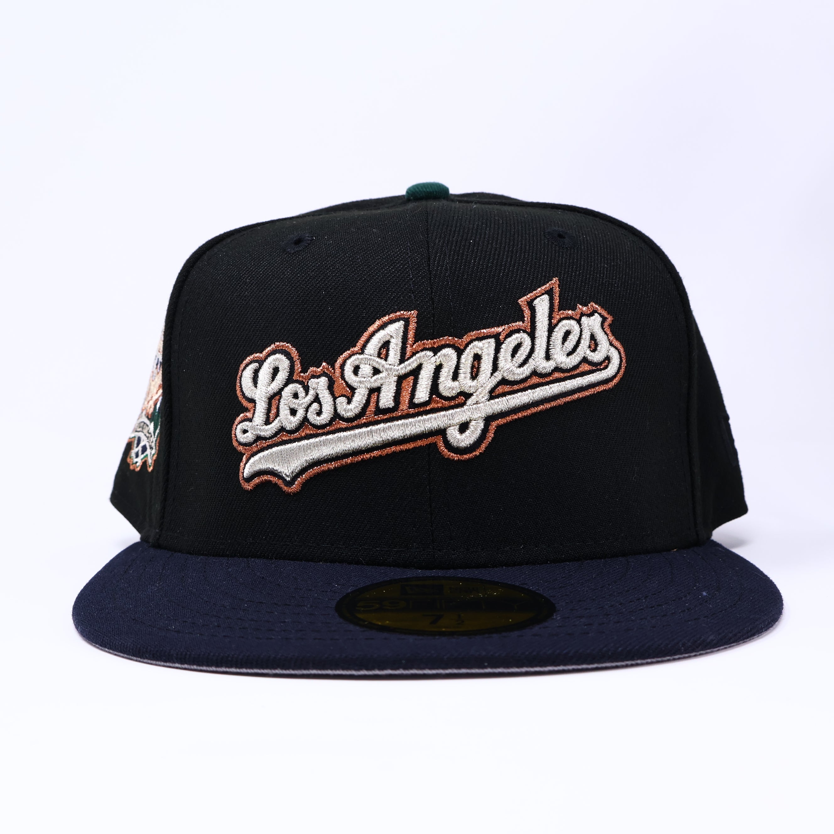 NWT 1/2 Black Los Angeles Angels 40th Anniversary 59fifty New Era Fitted Hat Cap
