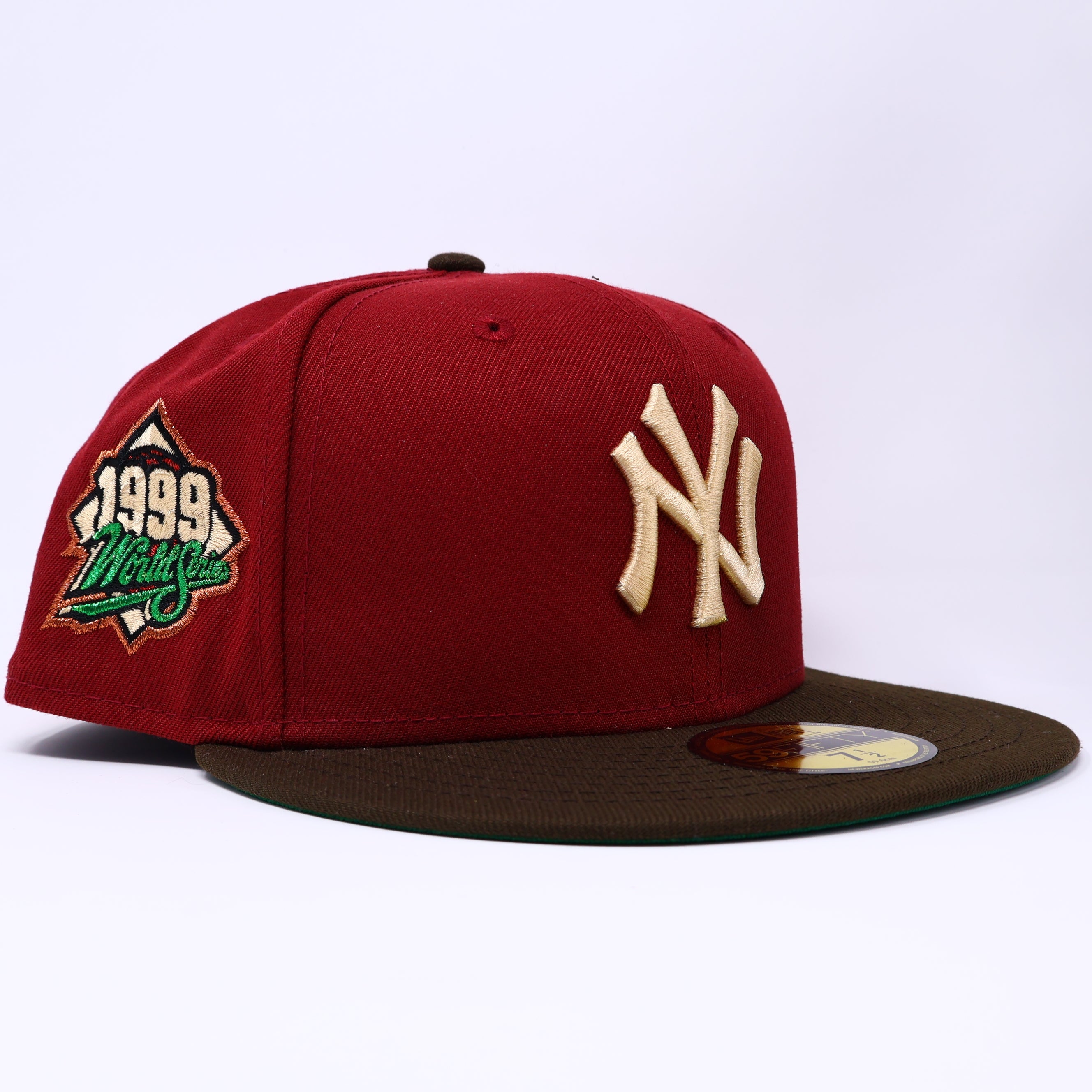 NWT 1/2 Maroon New York Yankees 1999 World Series 59fifty New Era Fitted Hat Cap