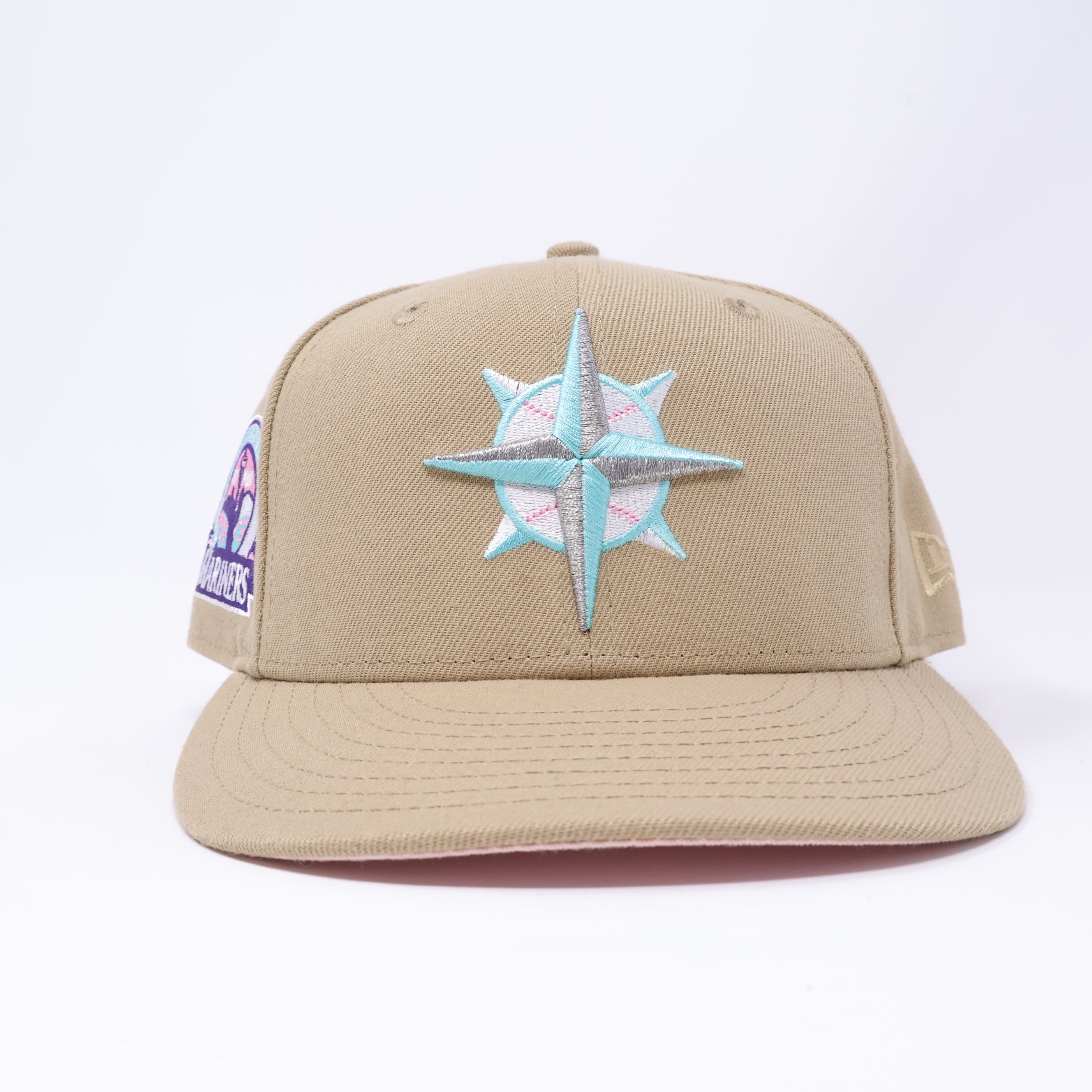 USED 3/4 Khaki Seattle Mariners 30th Anniversary 59fifty New Era Fitted Hat Cap