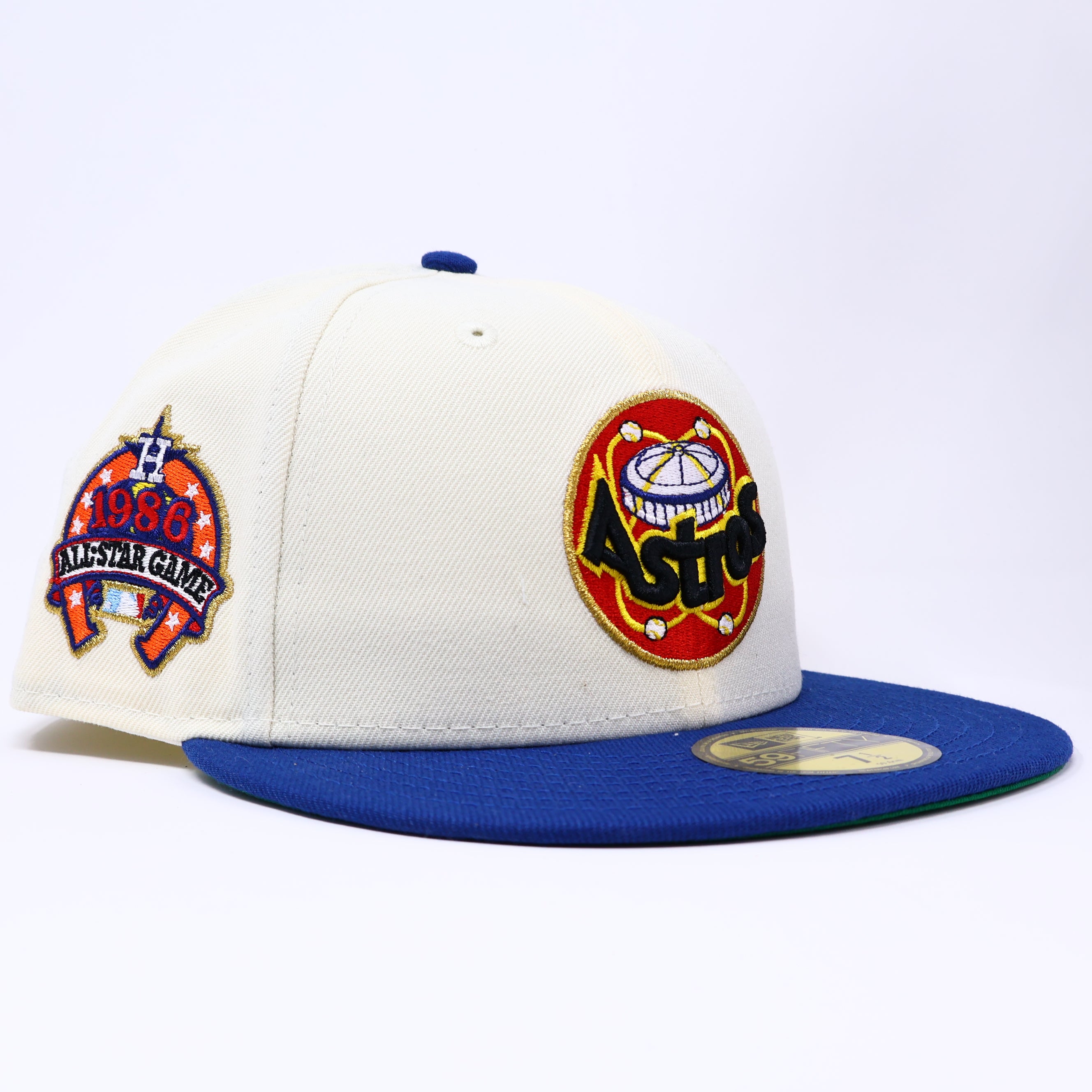 NWT 1/2 Chrome Houston Astros 1986 All Star Game 59fifty New Era Fitted Hat Cap