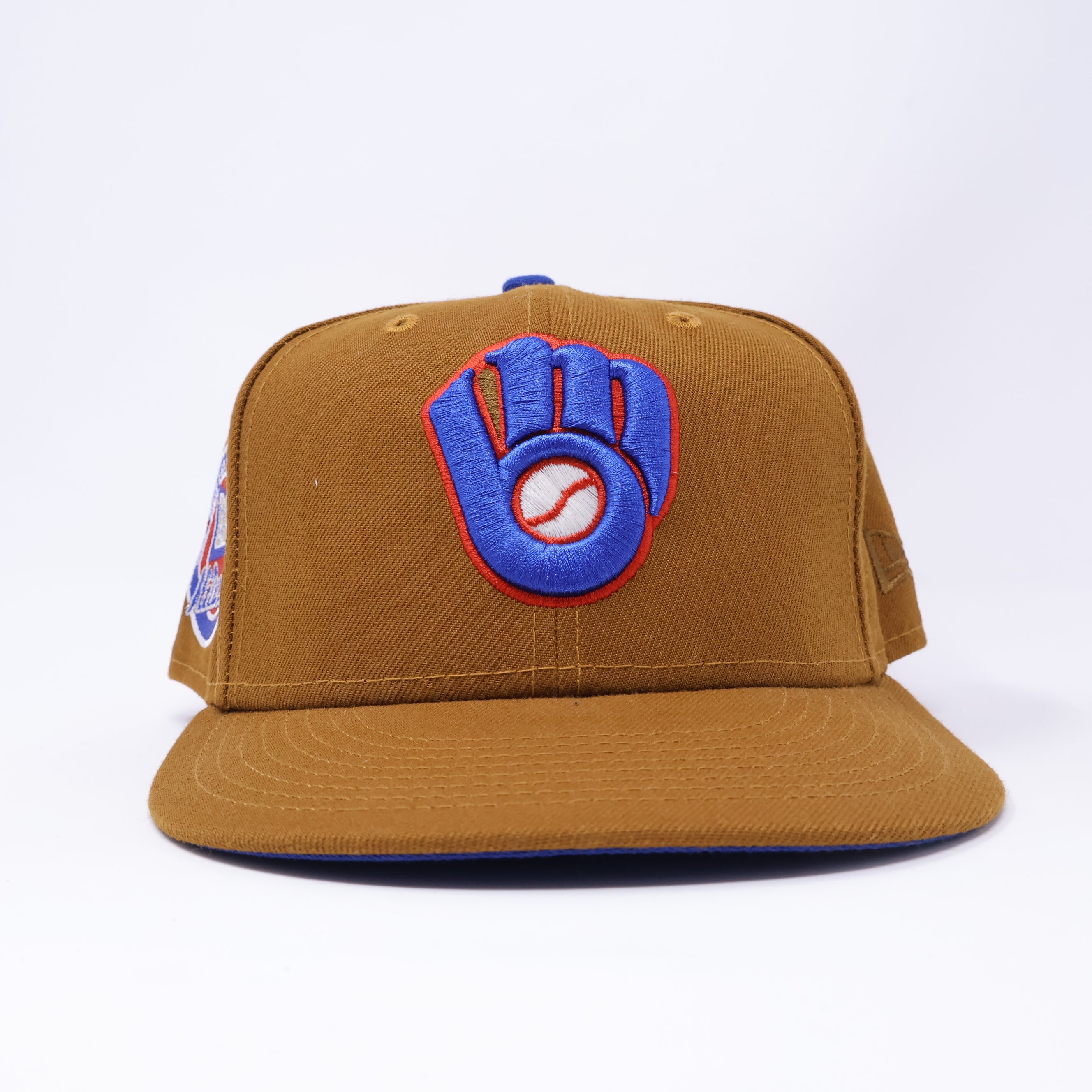 USED 3/4 Brown Milwaukee Brewers Silver Anniversary 59fifty New Era Fitted Hat Cap