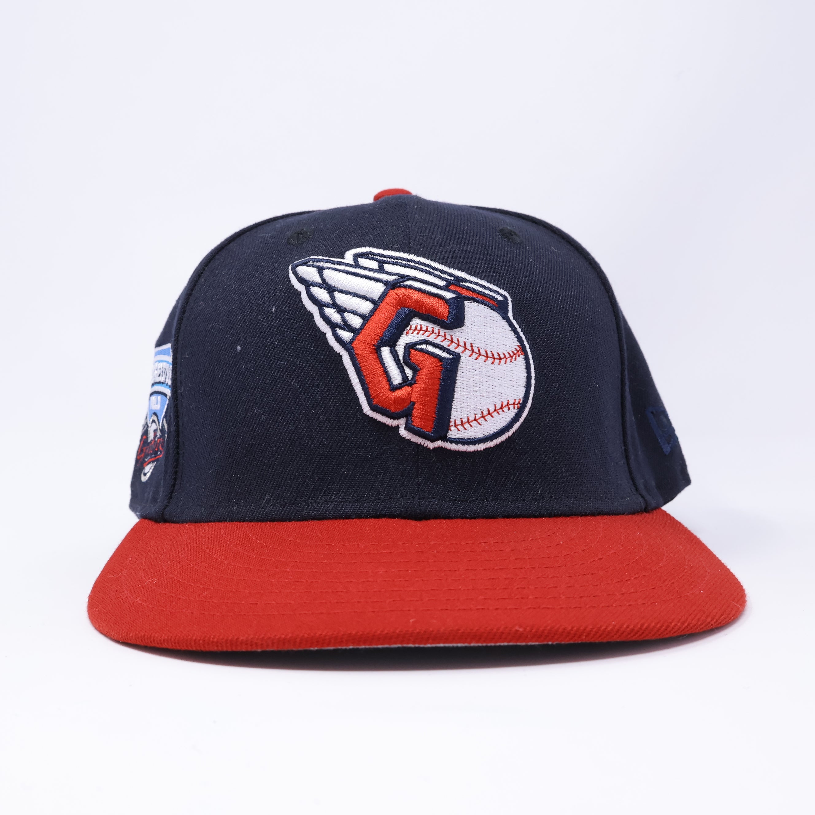 USED 3/4 Navy Cleveland Guardians Progressive Field 59fifty New Era Fitted Hat Cap