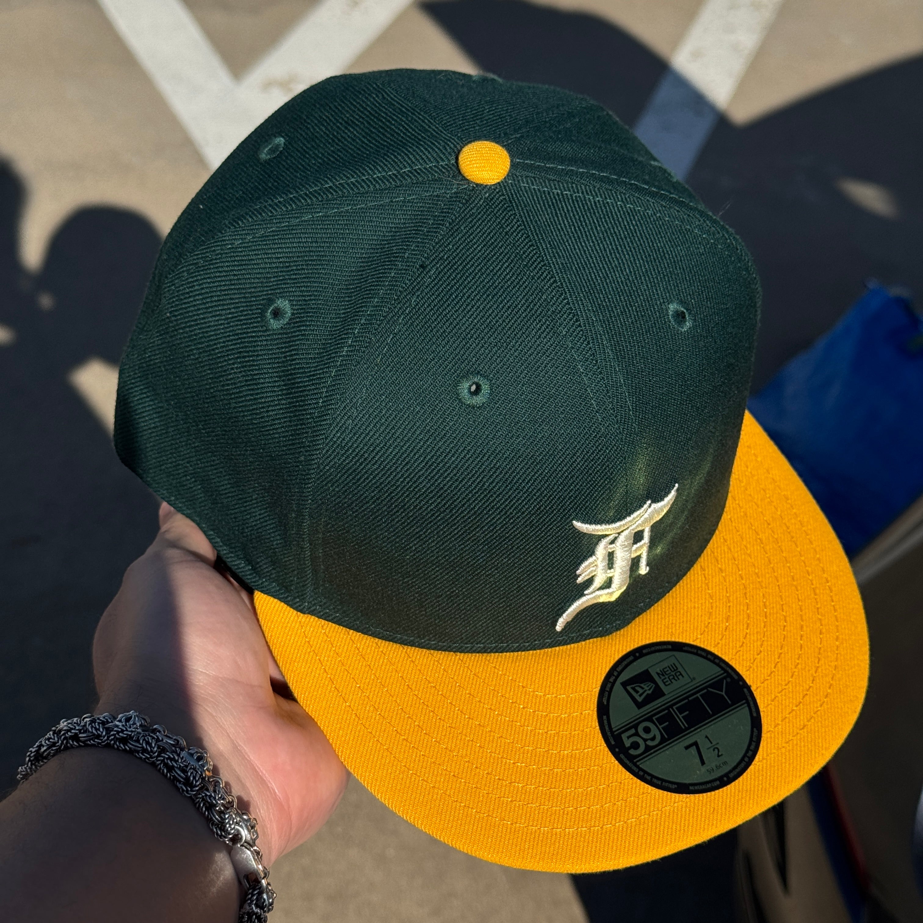 NWT 1/2 Green Oakland Athletics Essentials Fear of God 59fifty New Era Fitted Hat Cap