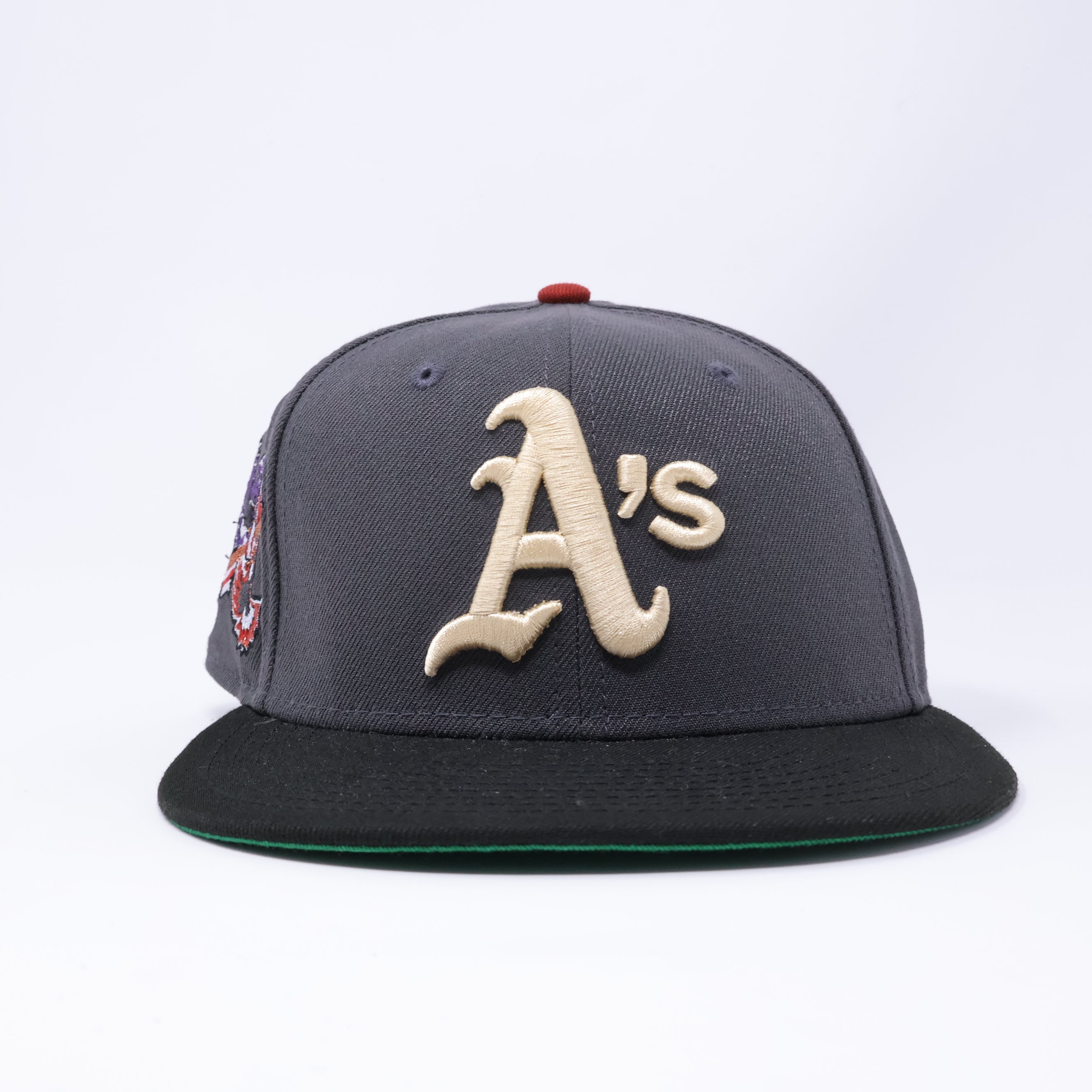 USED 7 Gray Oakland Athletics American National Patch 59fifty New Era Fitted Hat Cap