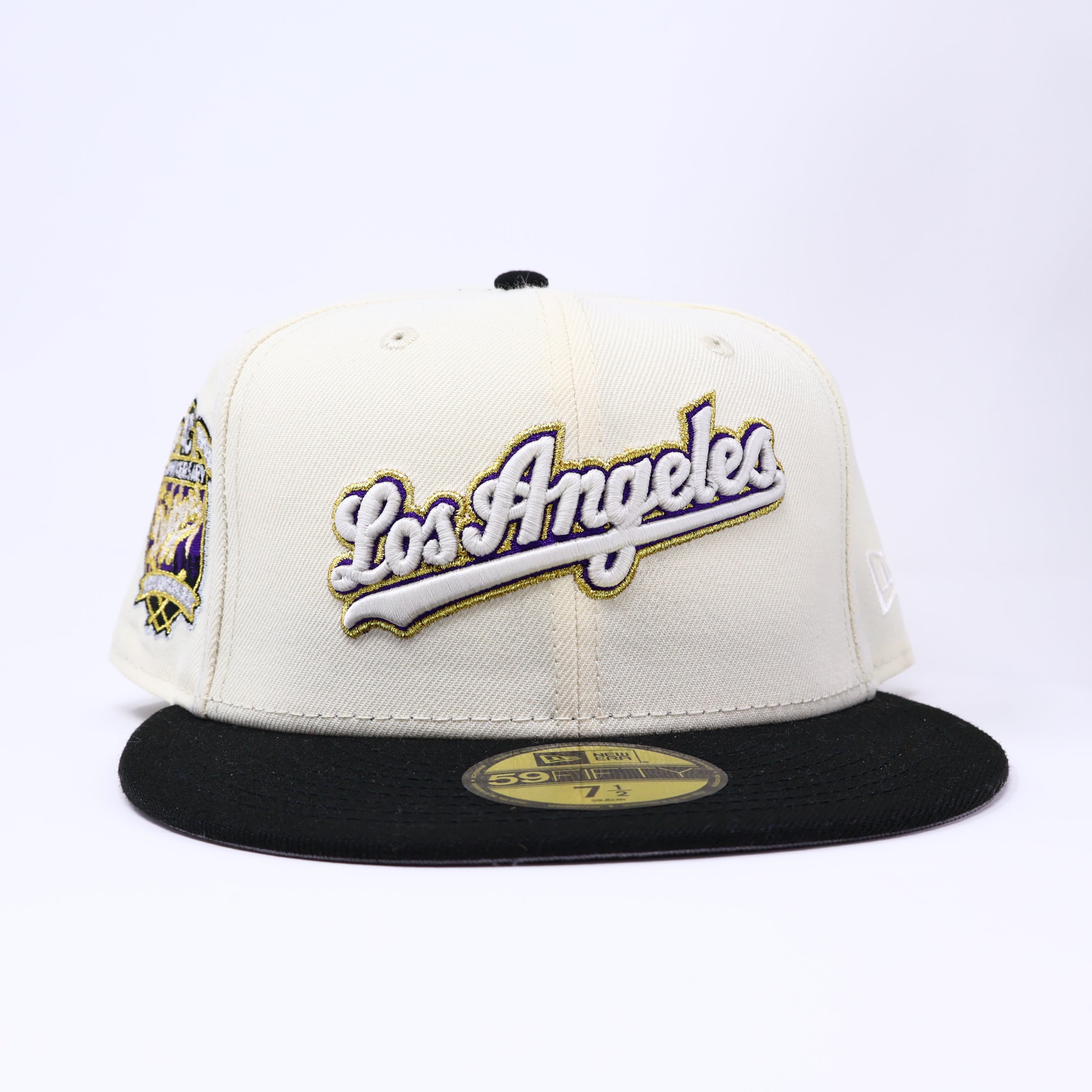 NWT 1/2 Chrome Los Angeles Dodgers 40th Anniversary 59fifty New Era Fitted Hat Cap