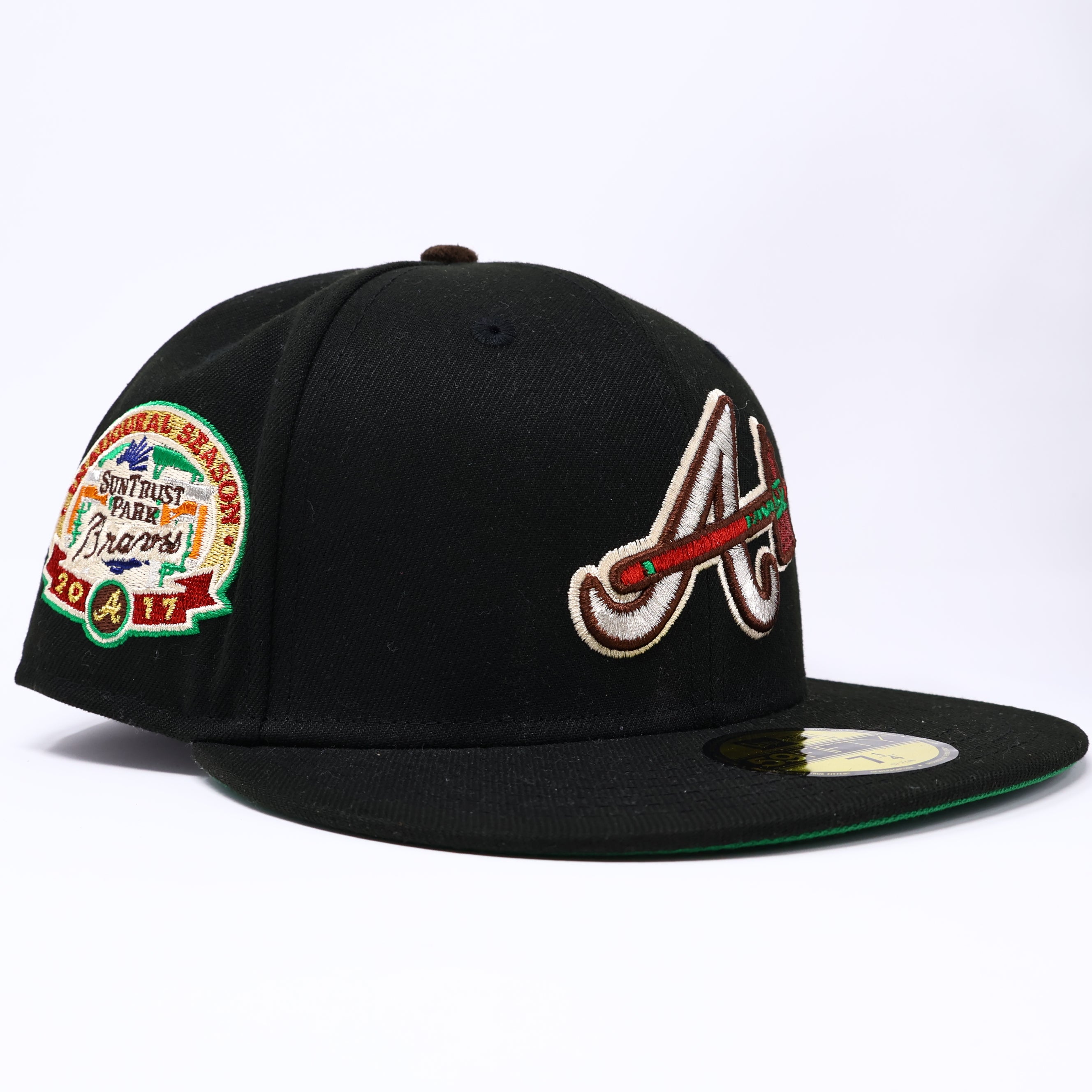 NWT 1/4 Black Atlanta Braves Suntrust Park 59fifty New Era Fitted Hat Cap
