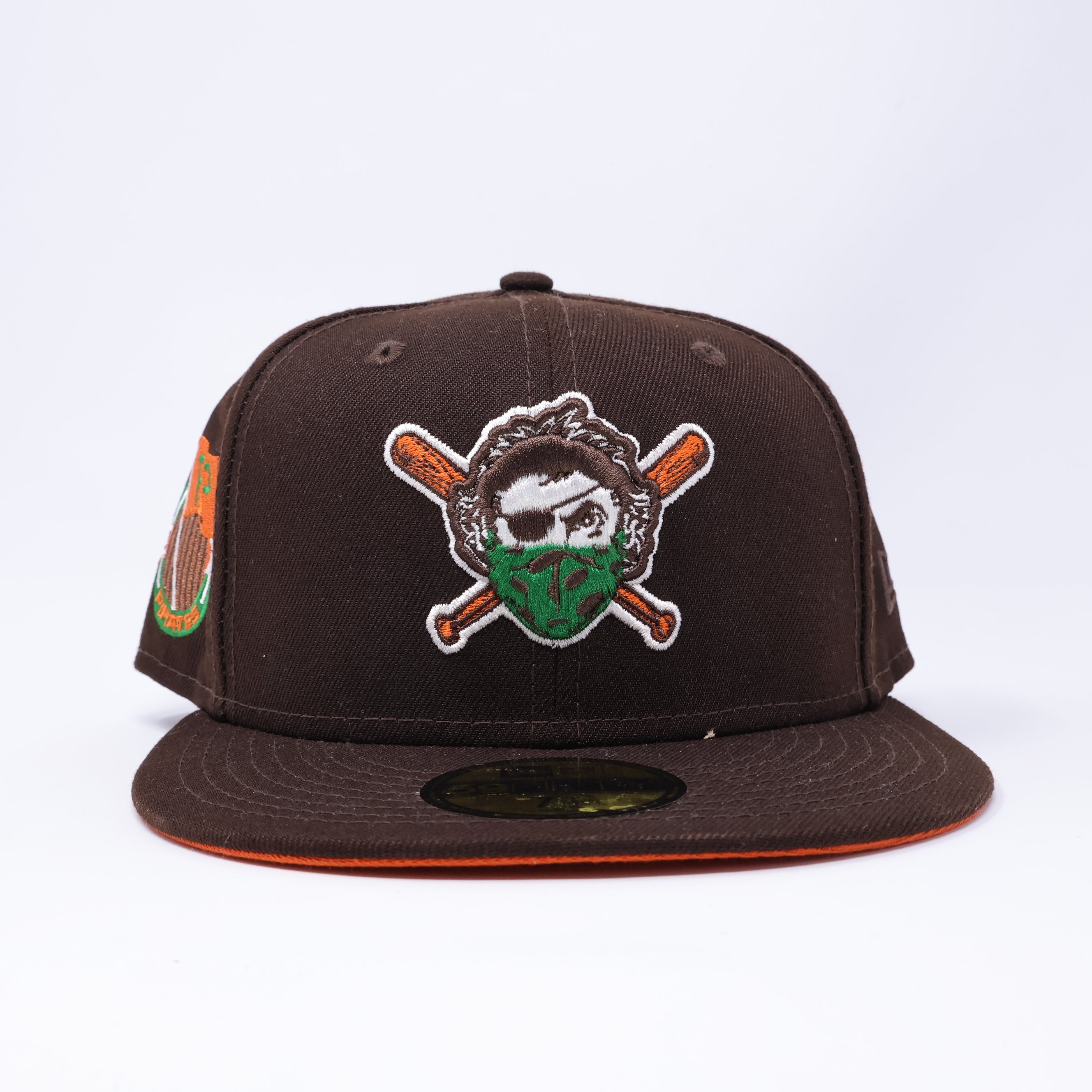 NWT 1/2 Brown Pittsburgh Pirates Pea Flag 59fifty New Era Fitted Hat Cap