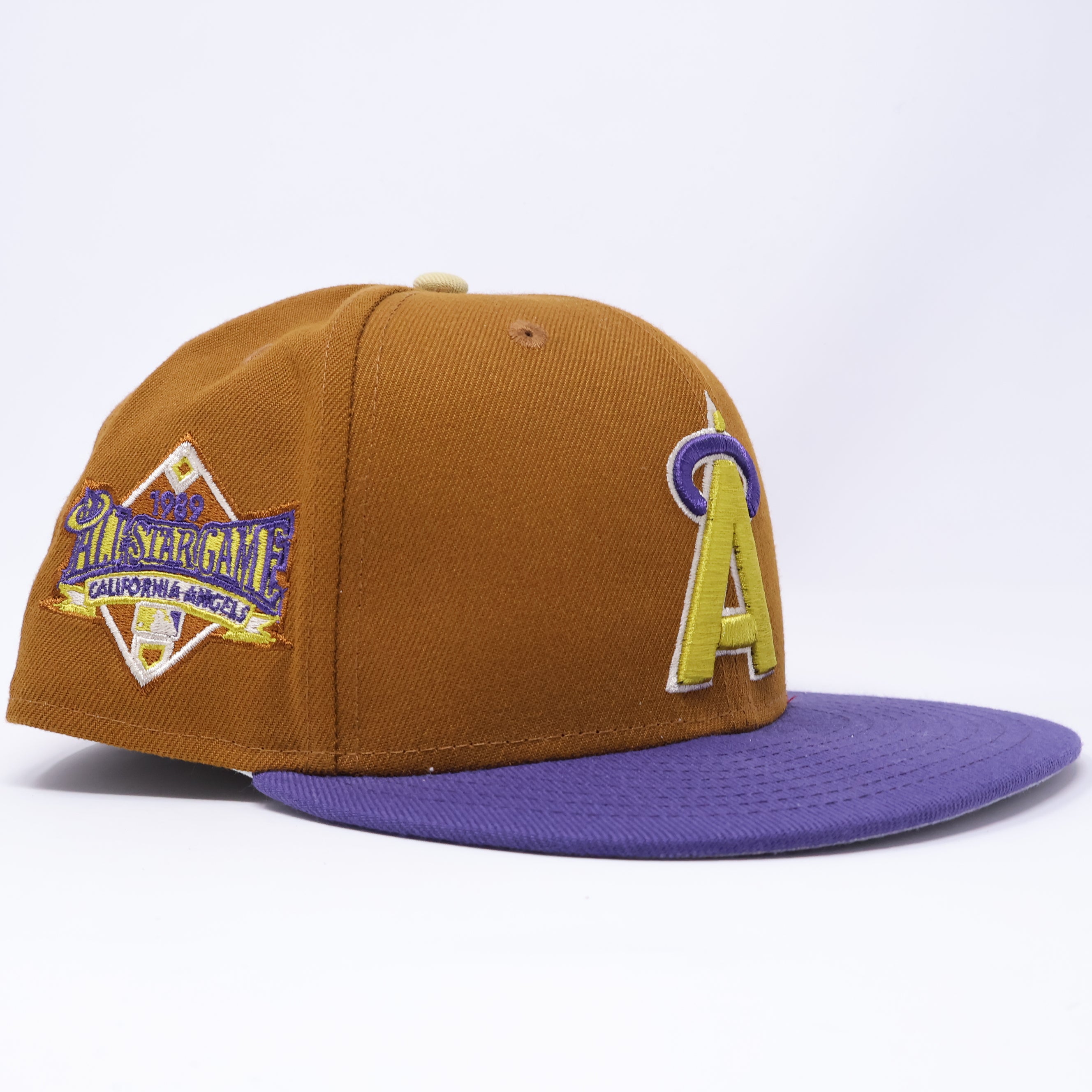 USED 3/8 Khaki Los Angeles Angels 1989 All-Star Game 59fifty New Era Fitted Hat Cap