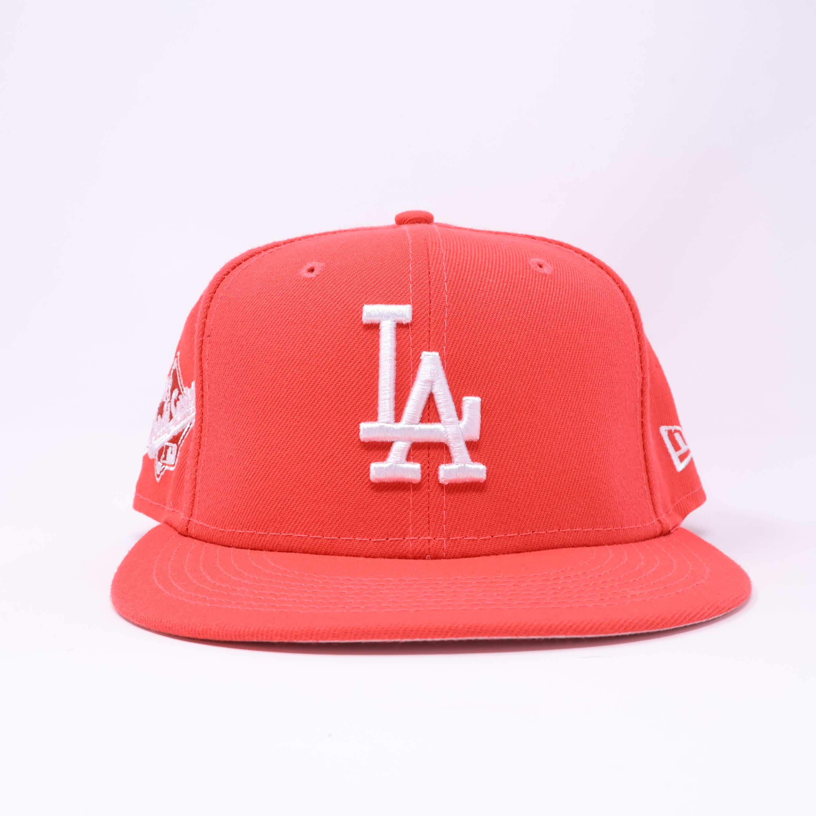 USED 1/2 Pink Los Angeles Dodgers 1988 World Series 59fifty New Era Fitted Hat Cap