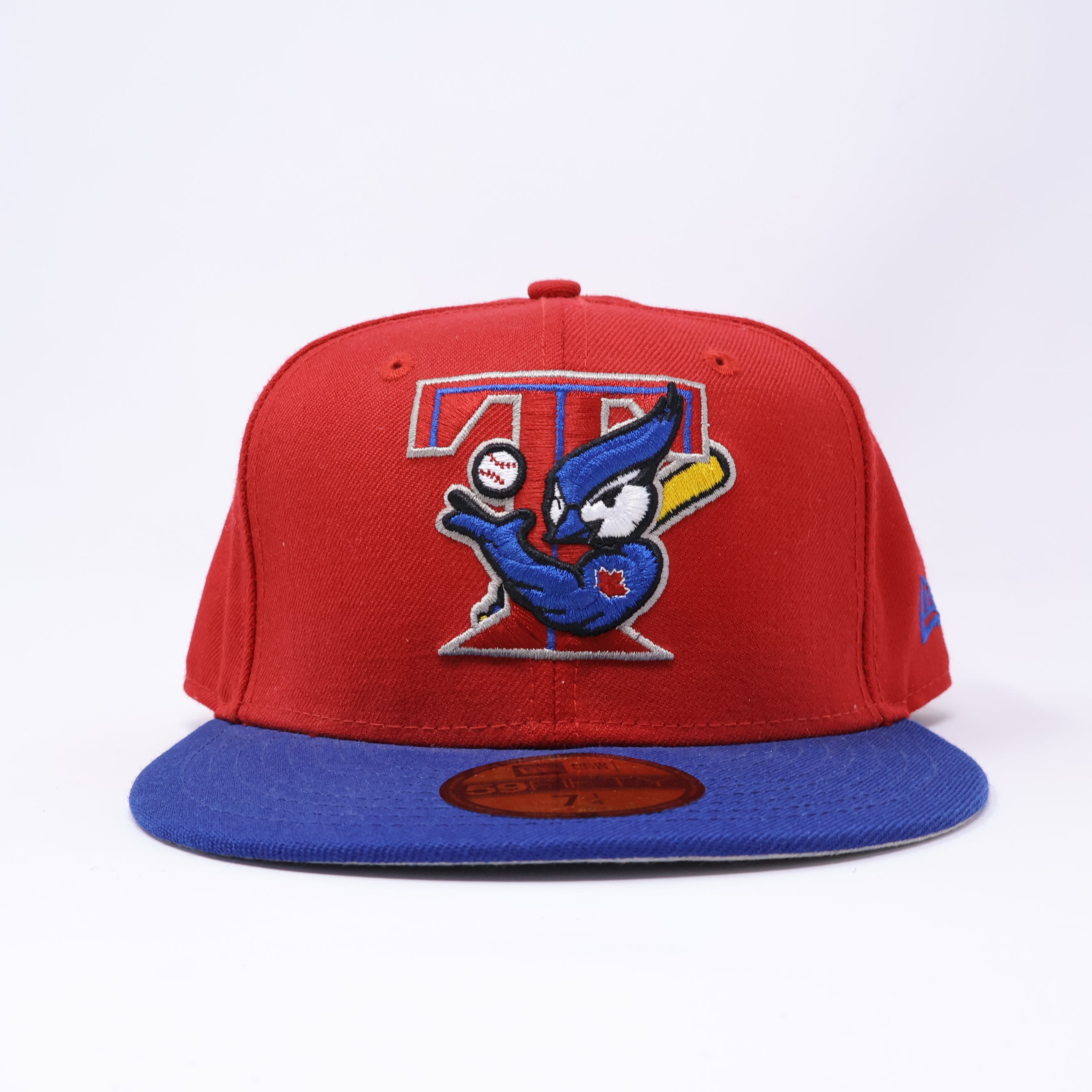 USED 1/4 Red Toronto Blue Jays Simple Clean Dope 59fifty New Era Fitted Hat Cap