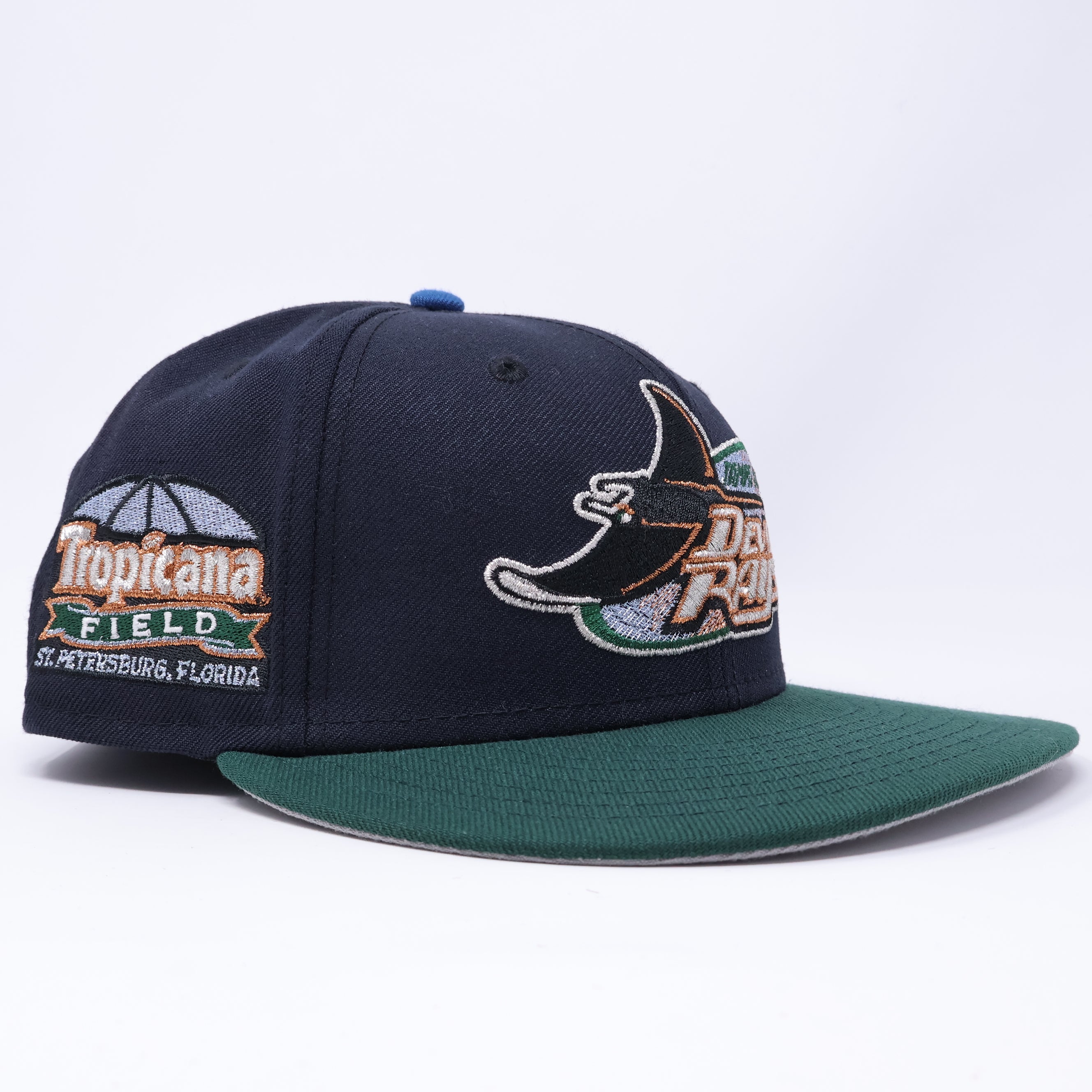USED 7 Navy Tampa Bay Devil Rays Tropicana Field 59fifty New Era Fitted Hat Cap