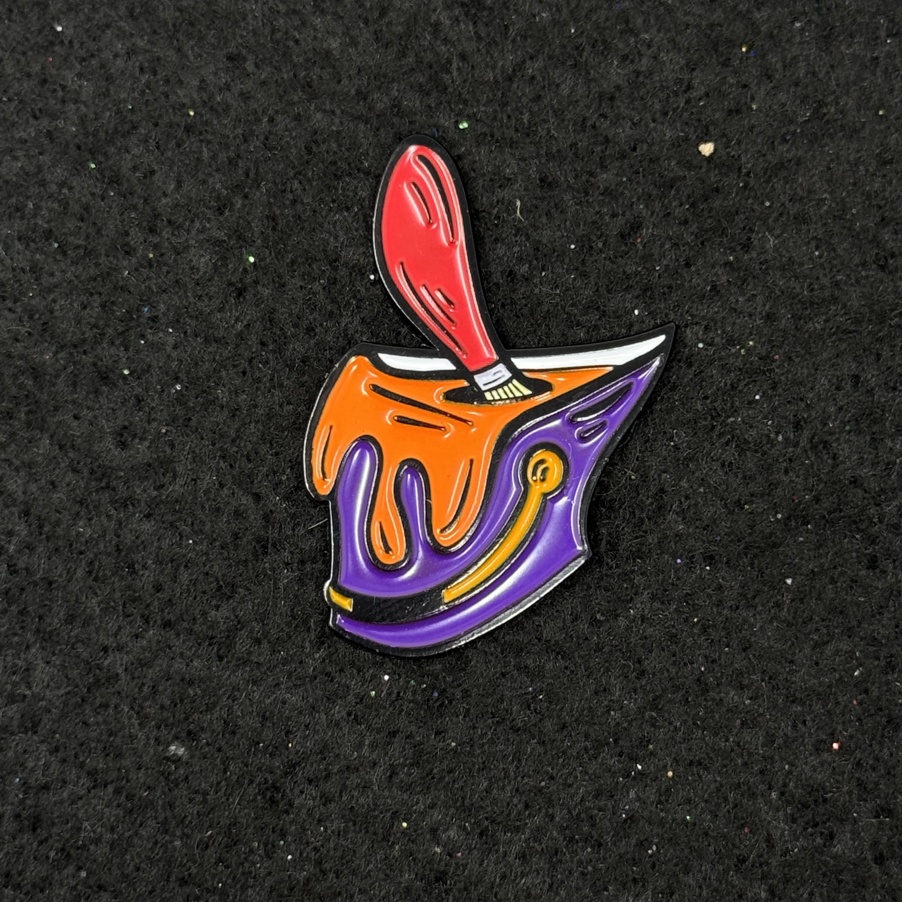 Purple Orange Paint Bucket Umbrella Heights Graphic Pin